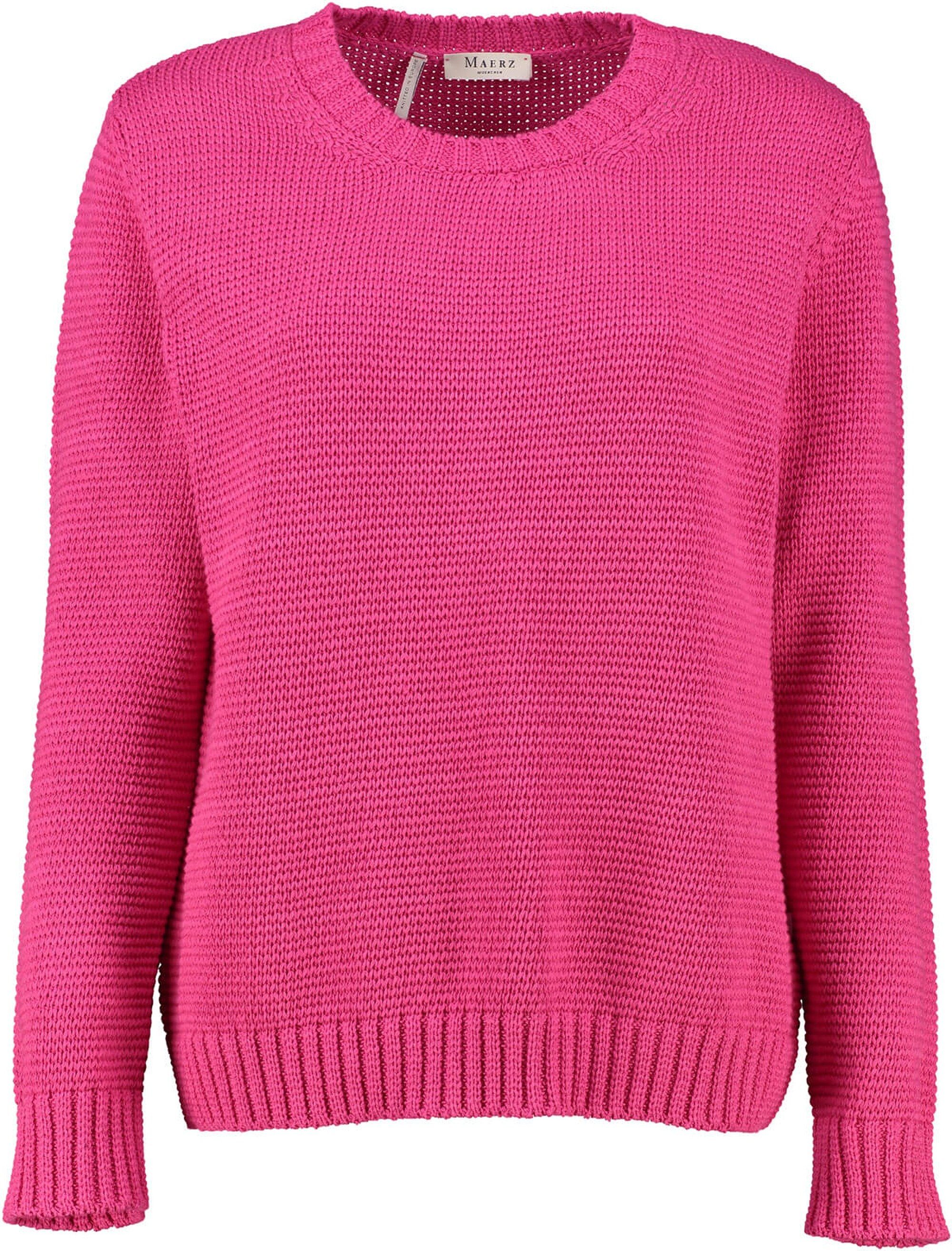 MAERZ Muenchen Strickpullover MAERZ Pullover pink in softer  Organic-Baumwoll-Qualität