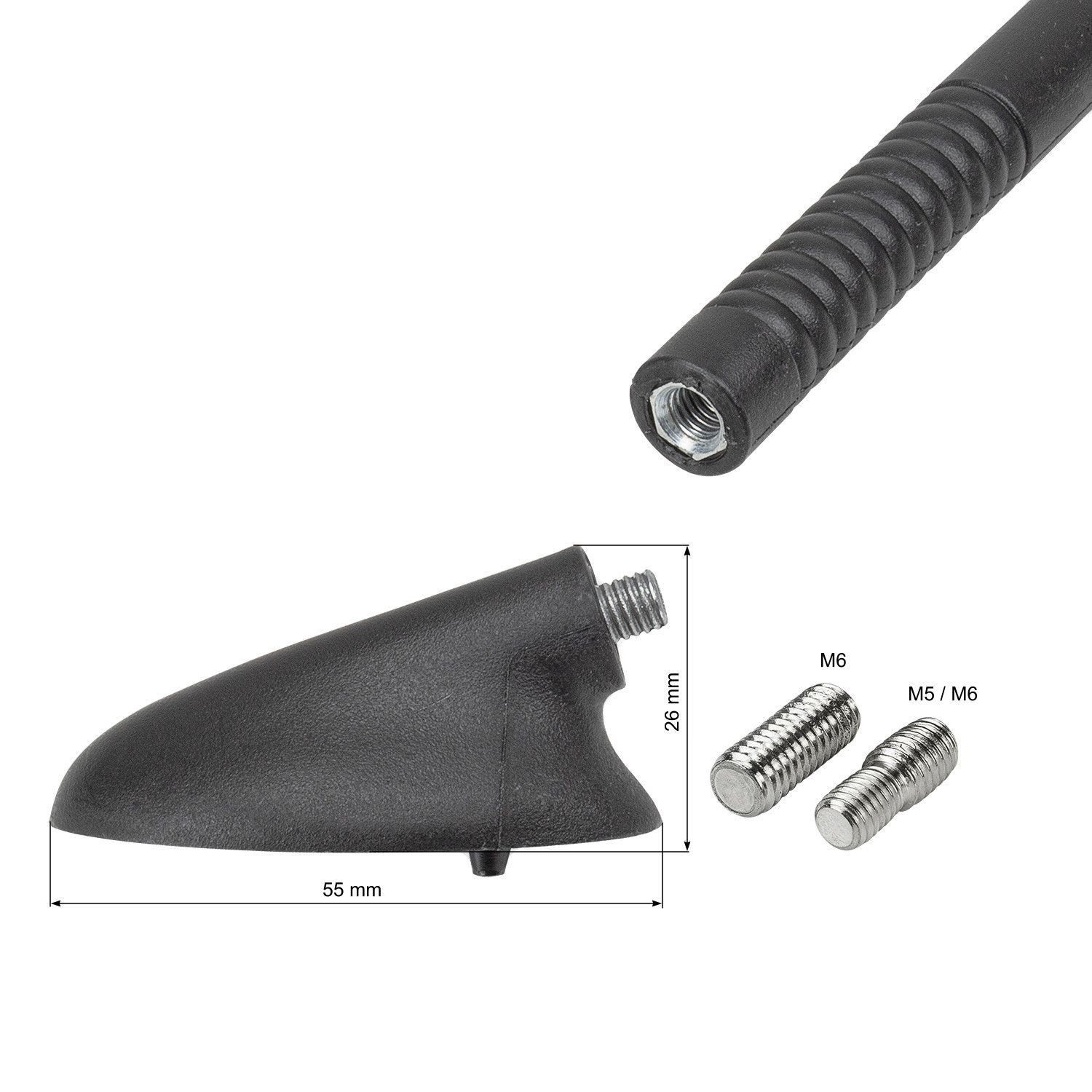 tomzz Audio Dach Antenne passt für Ford Focus Mondeo KA Kuga Fiesta passiv Stablän Autoradio-Ersatzantennenstab