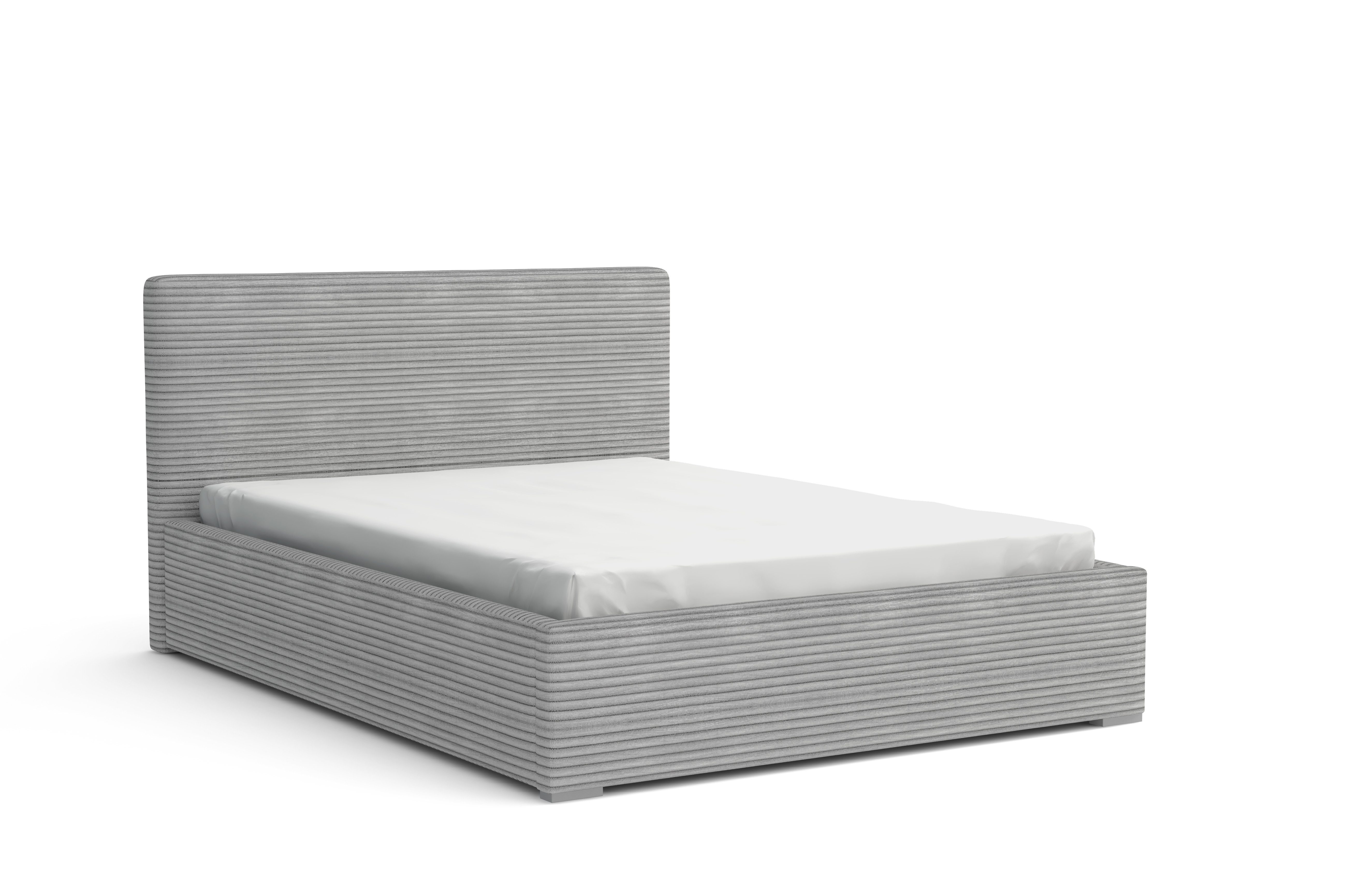 Deine Möbel 24 Polsterbett SVEN mit Bettkasten – Komfortbett mit Stauraum & gepolstertem Kopfteil (ideales Stauraumbett für Schlafzimmer, Jugendzimmer oder Gästezimmer, 1-tlg., Farben: Creme, Beige, Hellgrau, Anthrazit, Schwarz), Größen: 140x200, 160x200, 180x200 oder 200x200 cm
