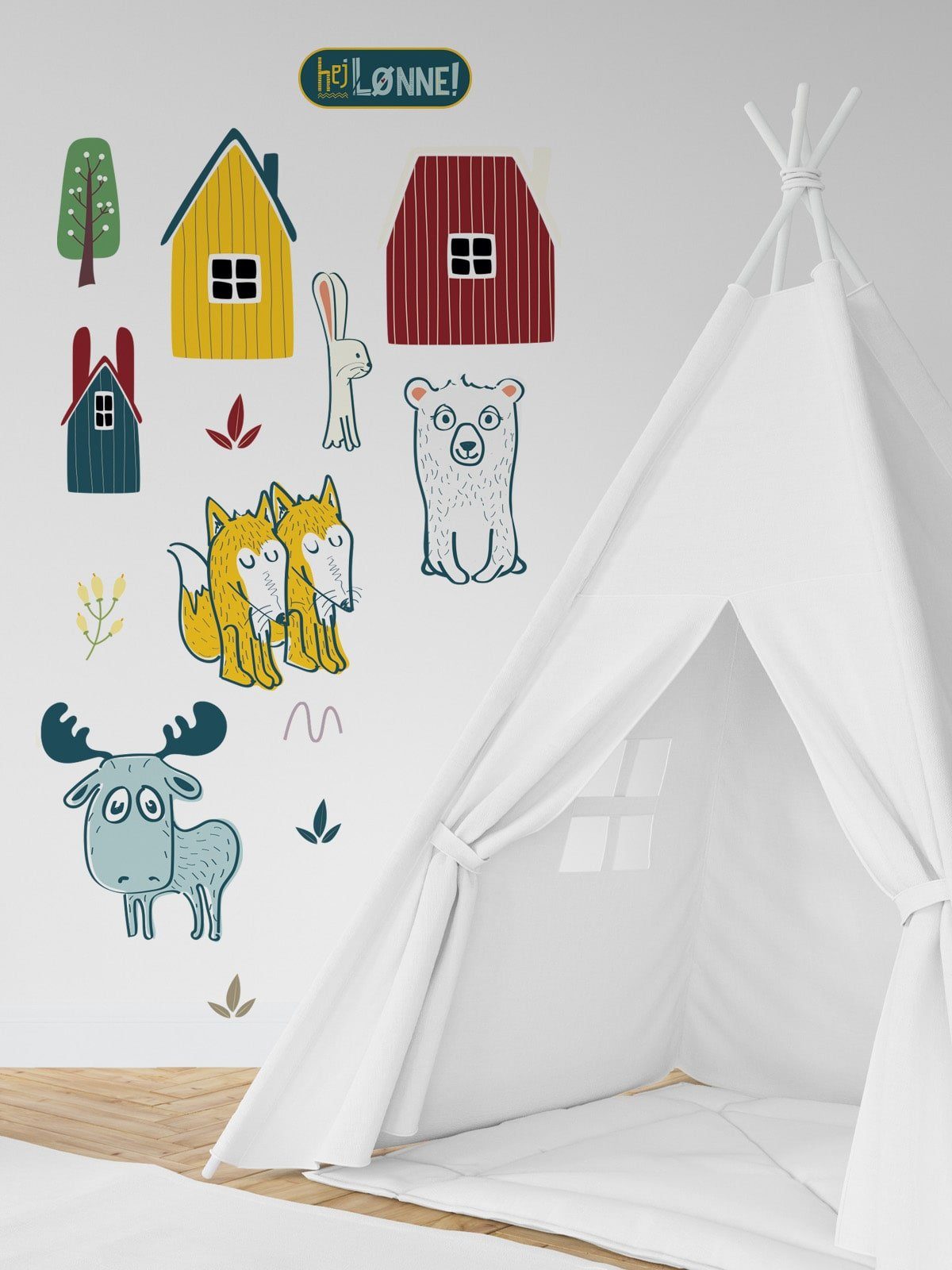 Hej Lønne Wandtattoo Hej Lönne Wandsticker (wp), Wandsticker Kinderzimmer - 2 Bögen à 30 x 80 cm