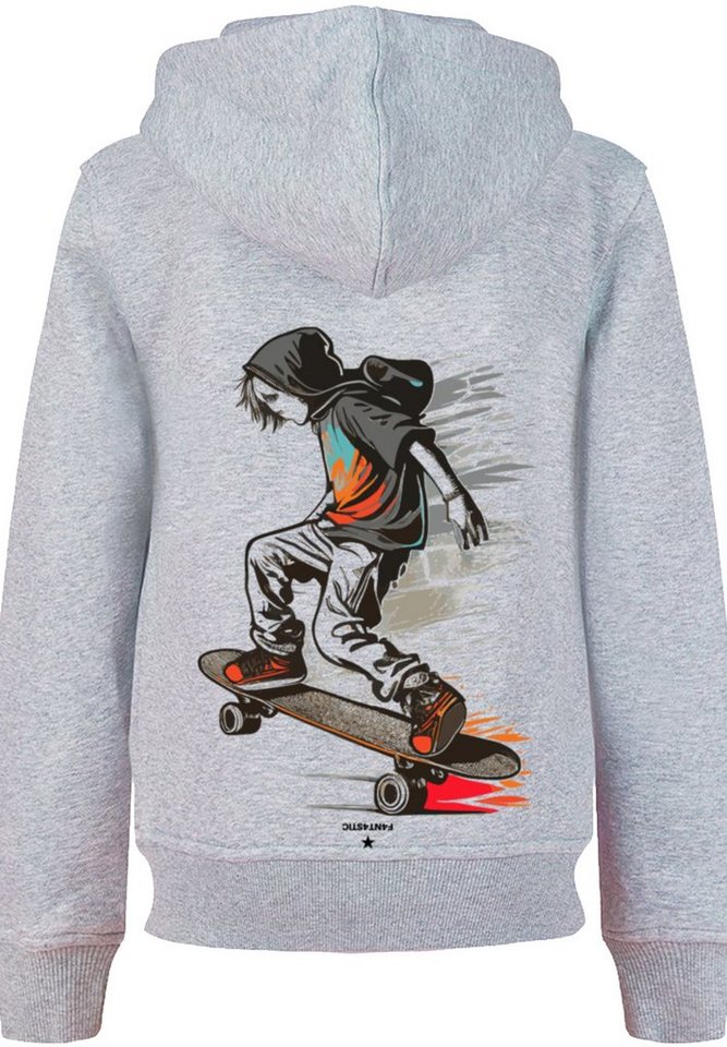 F4NT4STIC Kapuzenpullover Skateboarder Print