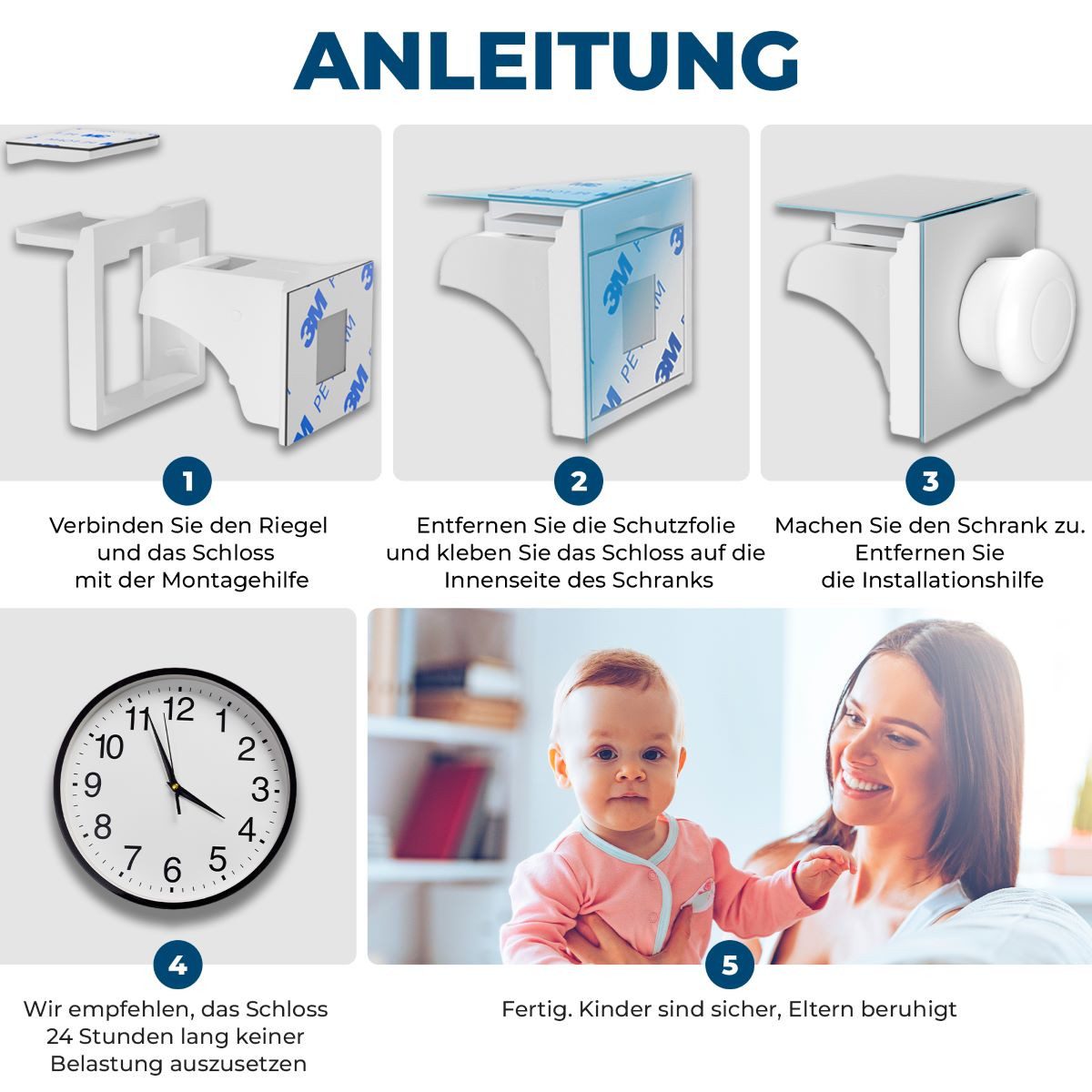 Hoffenbach Kindersicherung Magnetische Kindersicherung ohne Bohren mit 20 Schlösser+4 Schlüssel – Bild 4 von 5