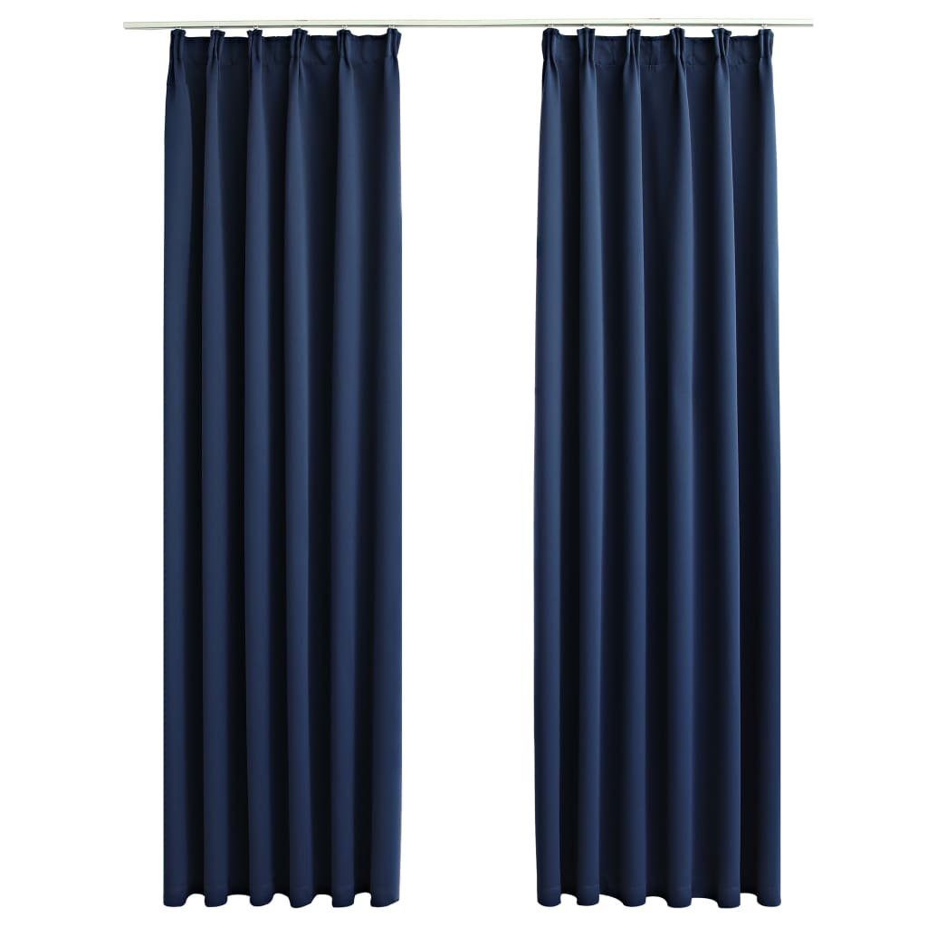 Haken (1 furnicato, Verdunkelungsvorhänge Stk. St) mit 140x245cm, 2 Vorhang Blau