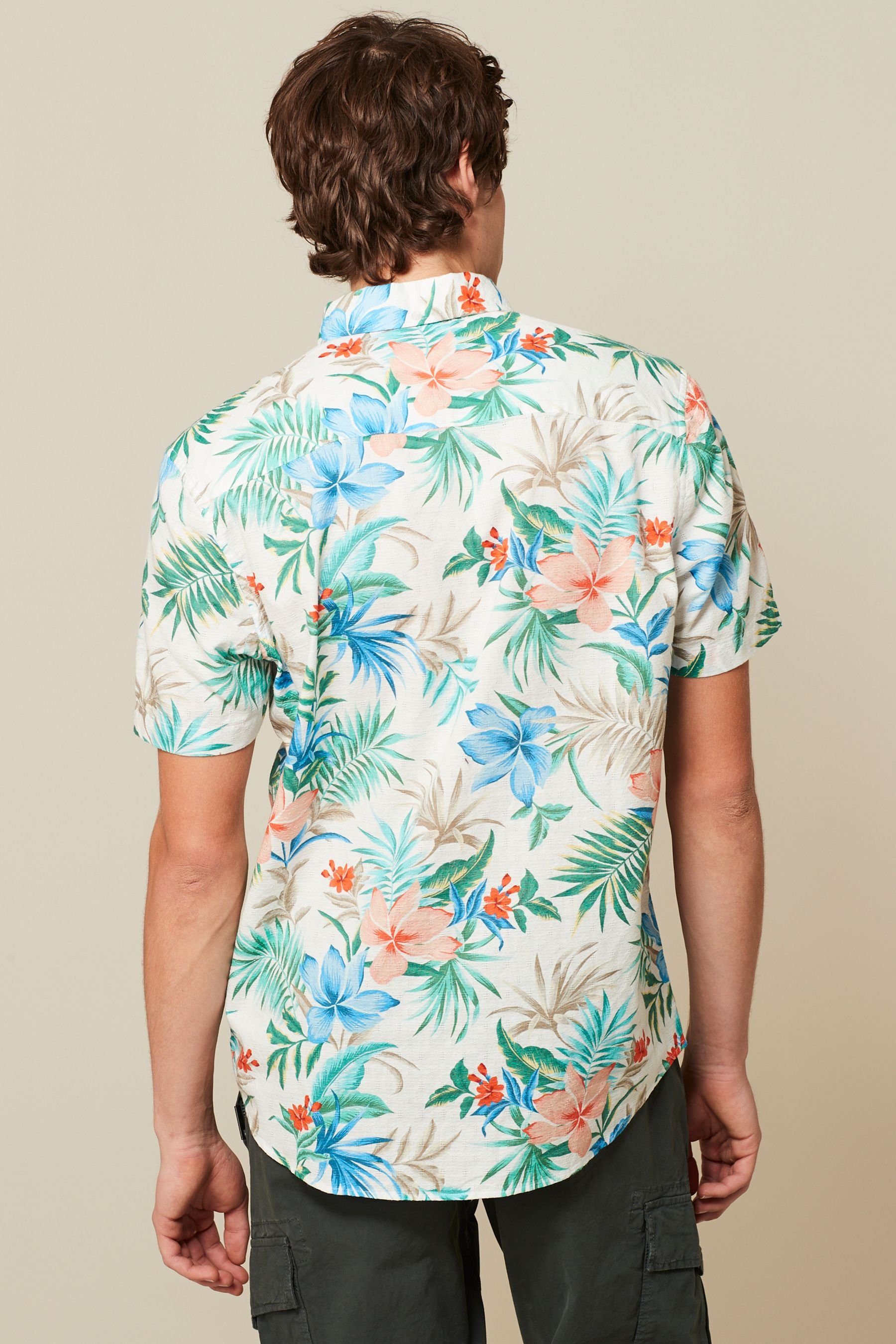 Next Kurzarmhemd Kurzärmeliges Hemd mit Blumenmuster günstig online kaufen