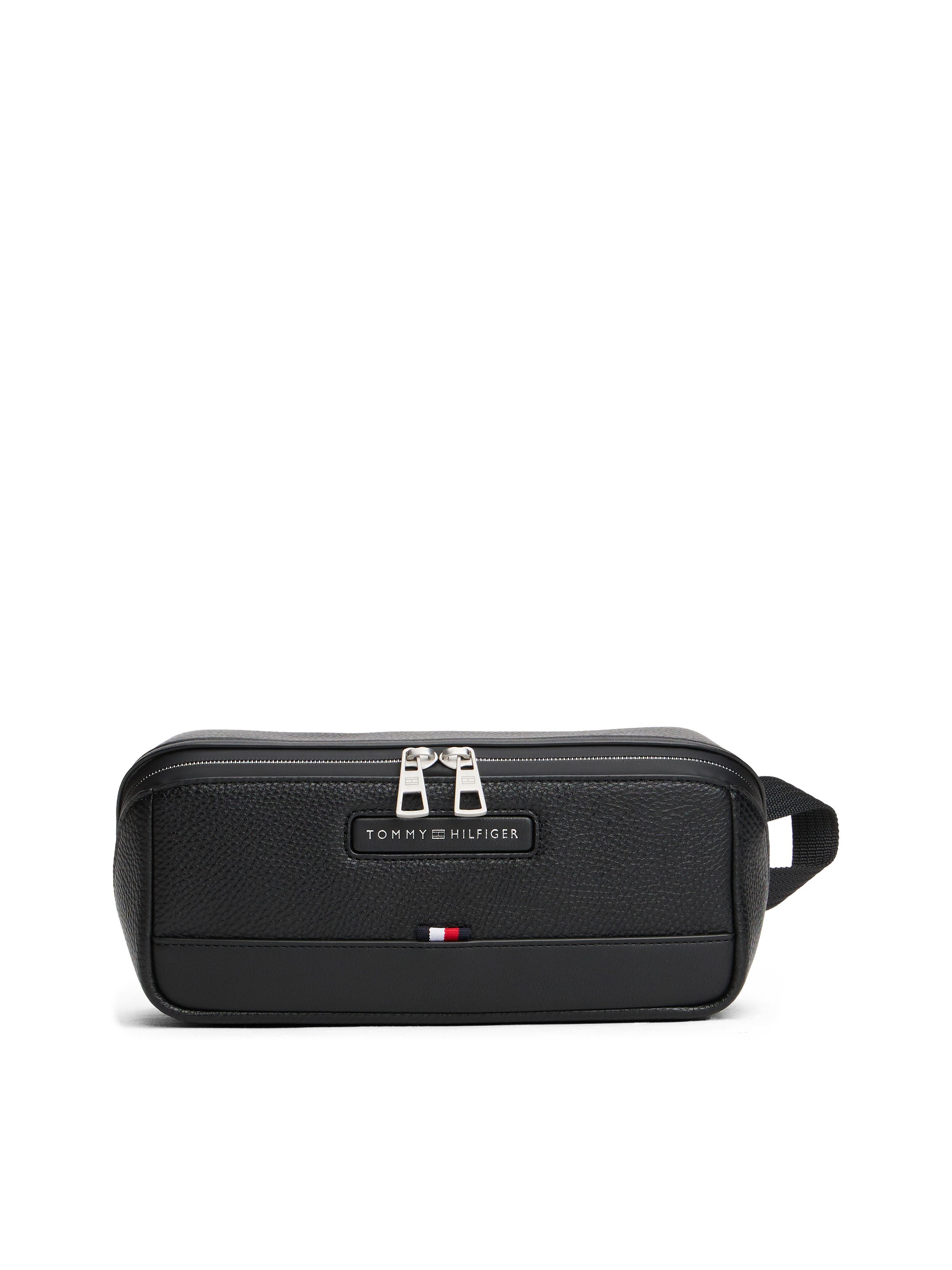Tommy Hilfiger Kulturbeutel TH CENTRAL WASHBAG, Unisex Kosmetiktasche, Minibag mit praktischer Handschlaufe