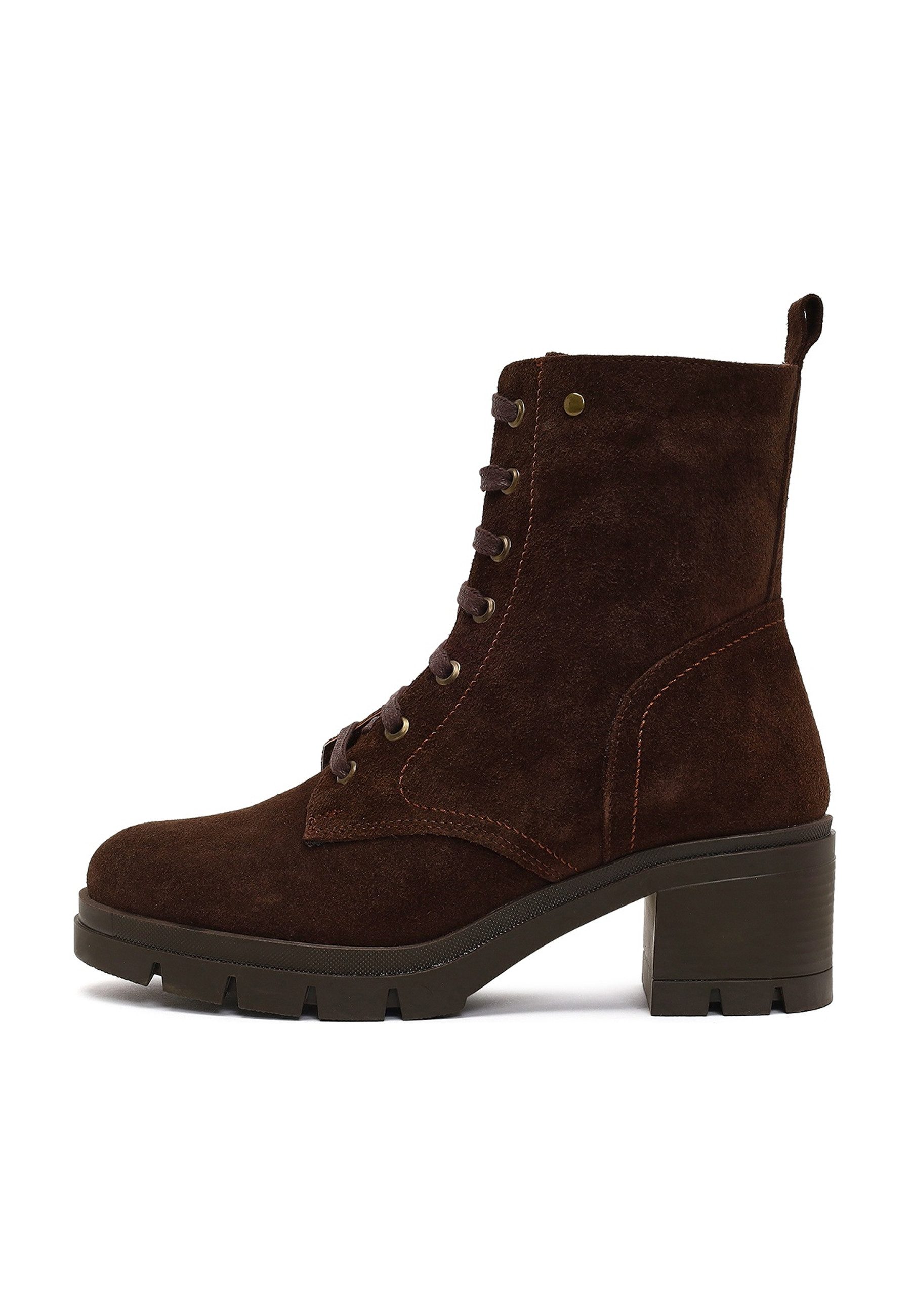 Derimod Veloursleder-Stiefel Ankleboots Echtes Wildleder, Lederfutter, Thermo Sohle, Blockabsatz