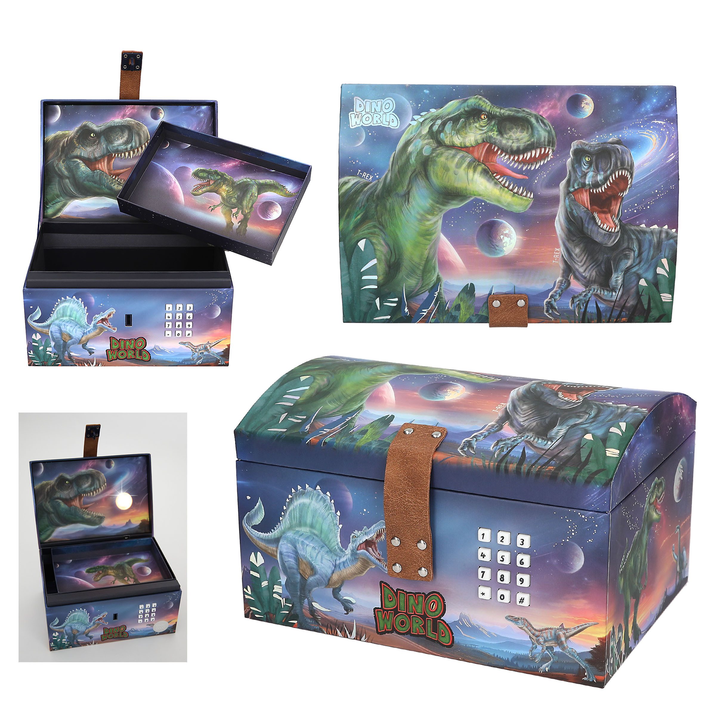 Depesche Schatzkiste DEPESCHE DINO World Schatztruhe mit LED Code und Sound