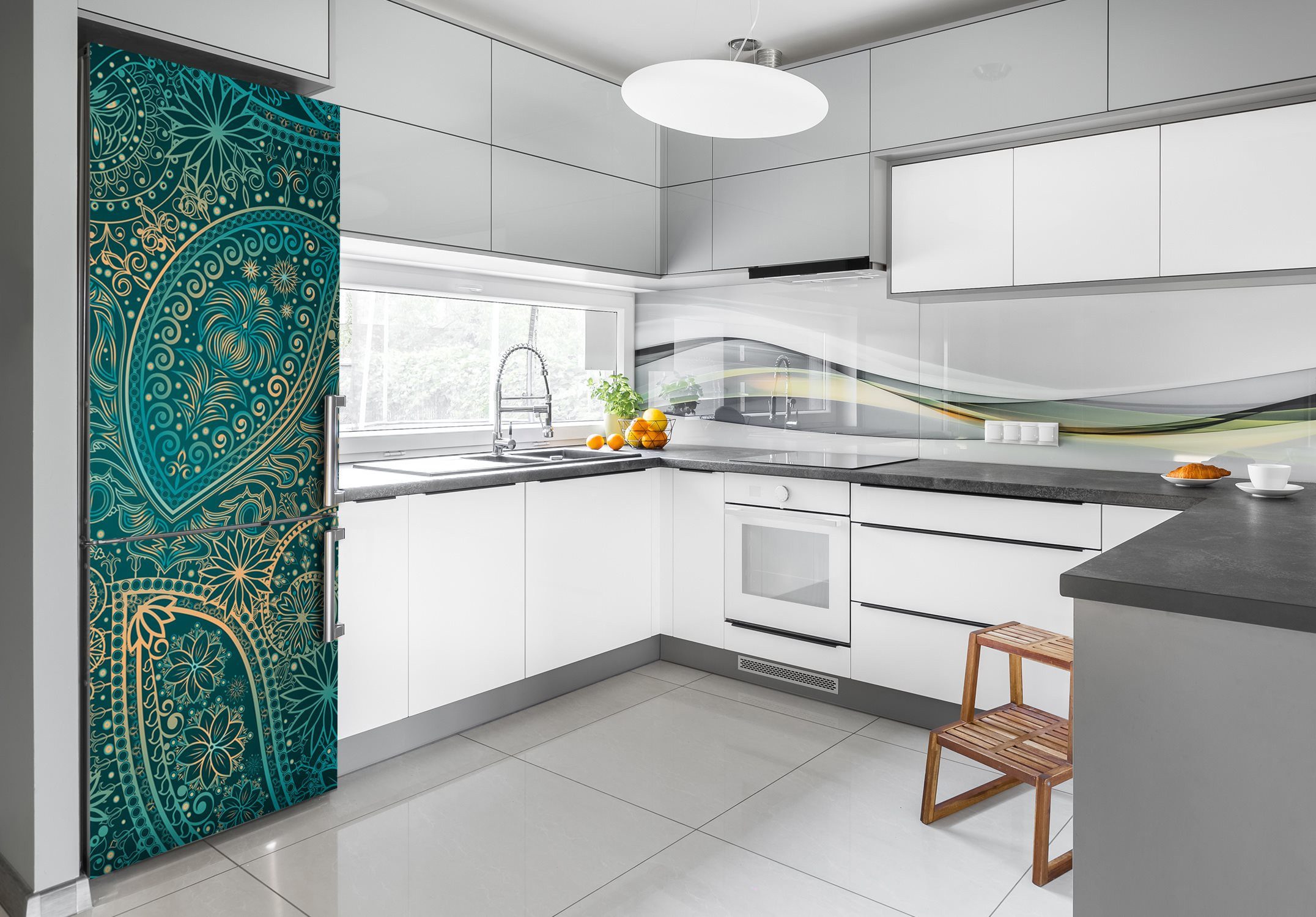 Tulup Möbelfolie Selbstklebender Kühlschrankaufkleber, Dekorativer Küchenau günstig online kaufen