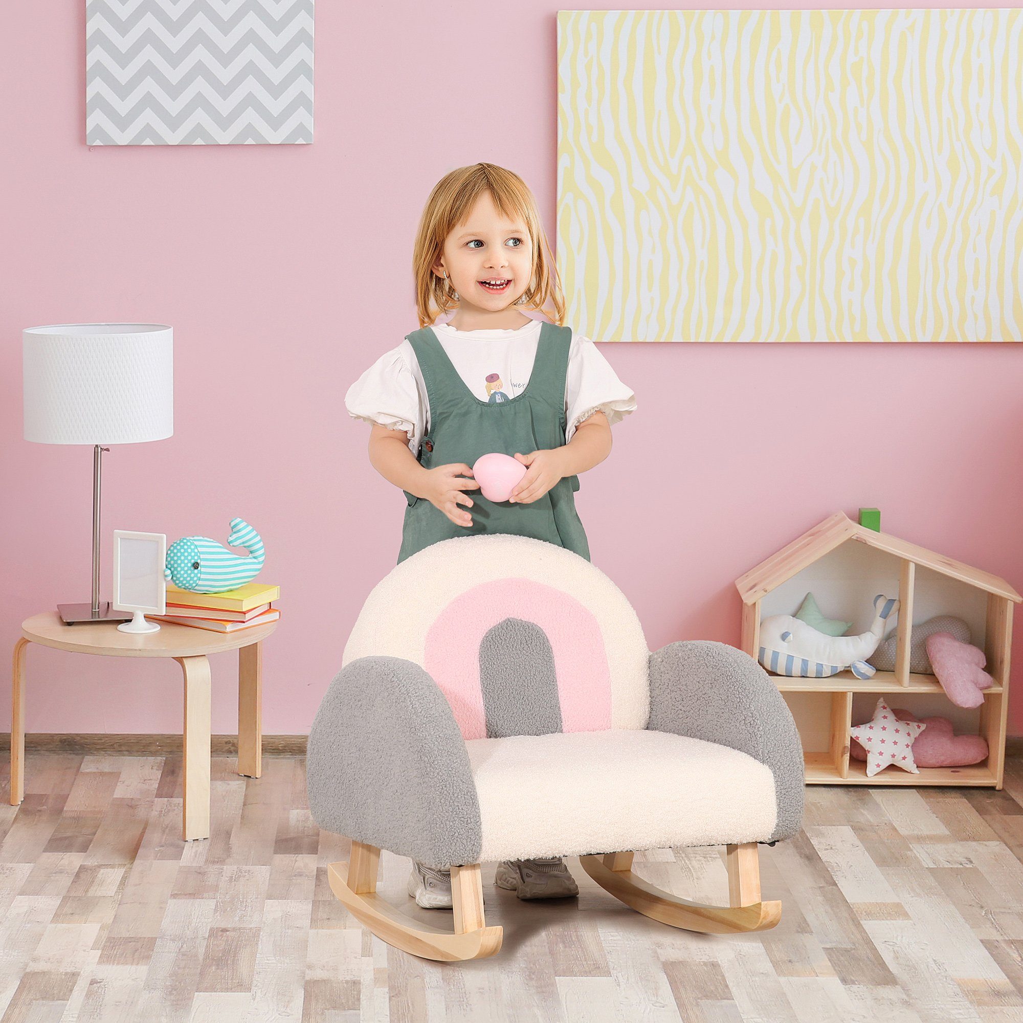HOMCOM Kindersessel Schaukelstuhl für Kleinkinder (Kindersofa, 1-St., Kinde günstig online kaufen