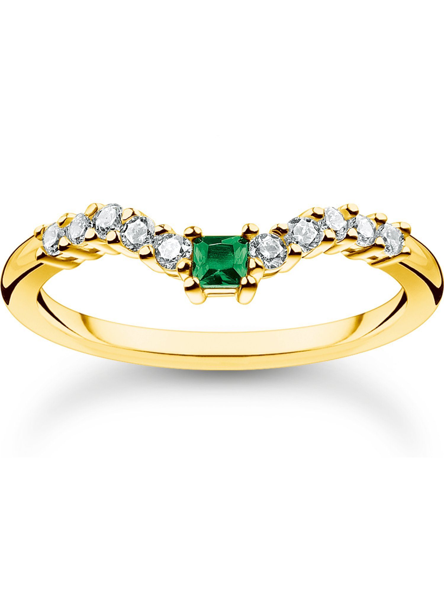 THOMAS SABO Fingerring Thomas Sabo Damen-Damenring 925er Silber Zirkonia, Glasstein