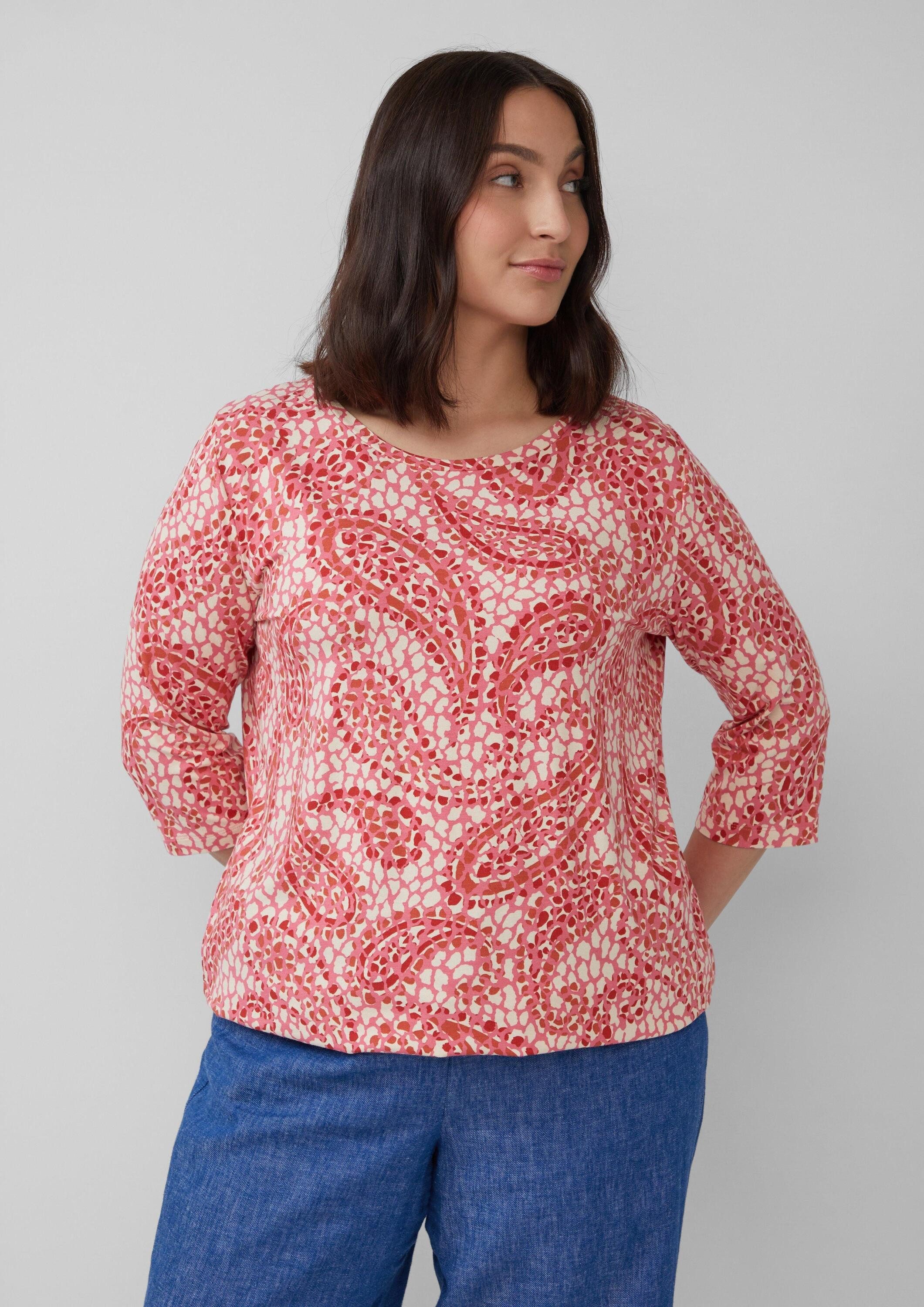 s.Oliver 3/4-Arm-Shirt T-Shirt Shirt aus Viskosestretch in O-Shape
