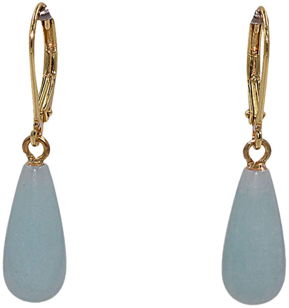 Firetti Paar Ohrhänger Schmuck Geschenk Silber 925 Ohrschmuck Ohrringe Tropfen Edelsteine, Made in Germany - mit Amazonit