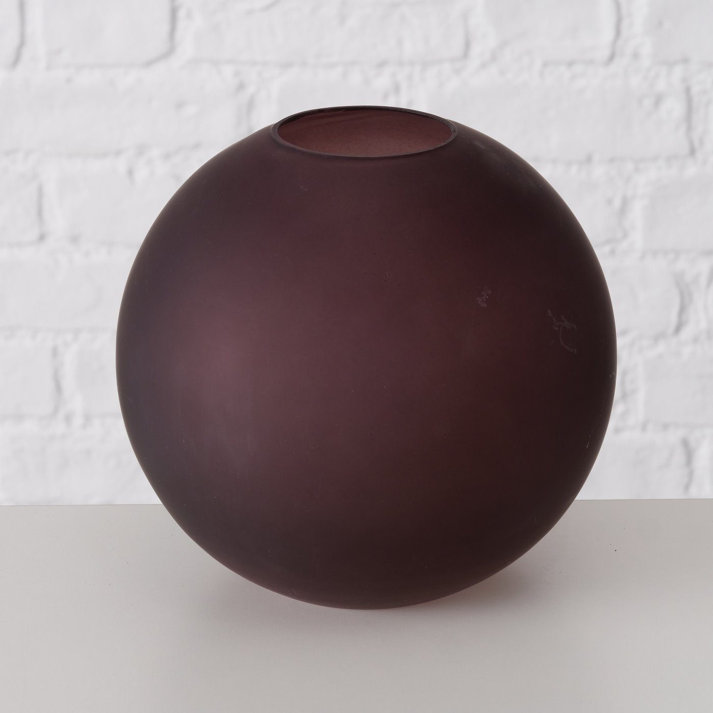 in und 2er BOLTZE Dekovase Glas schwarz, Vase "Skara" Blumenvase rot/braun Set aus