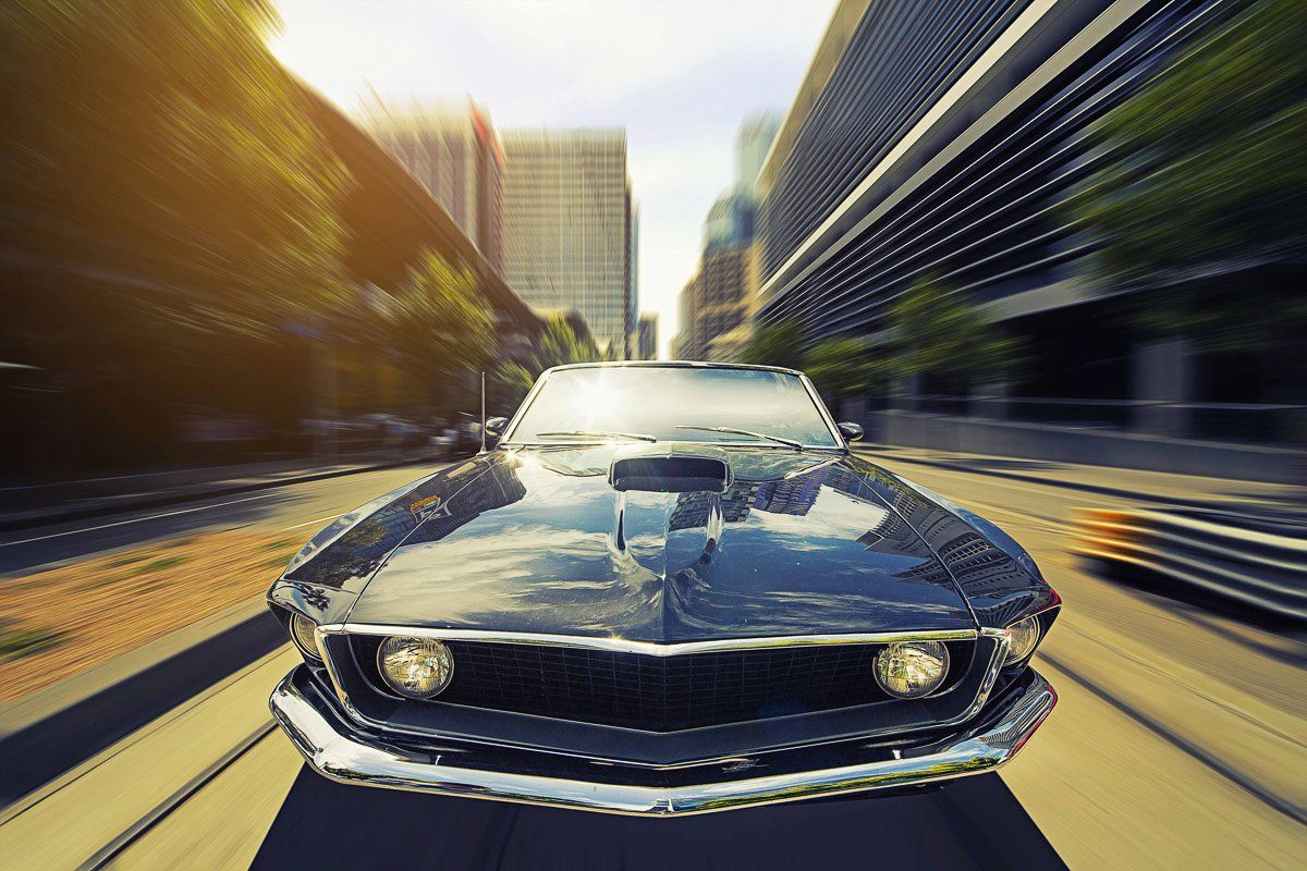 Papermoon Fototapete OLDTIMER-VINTAGE MUSTANG AUTO VINTAGE CARS RACING DEKO