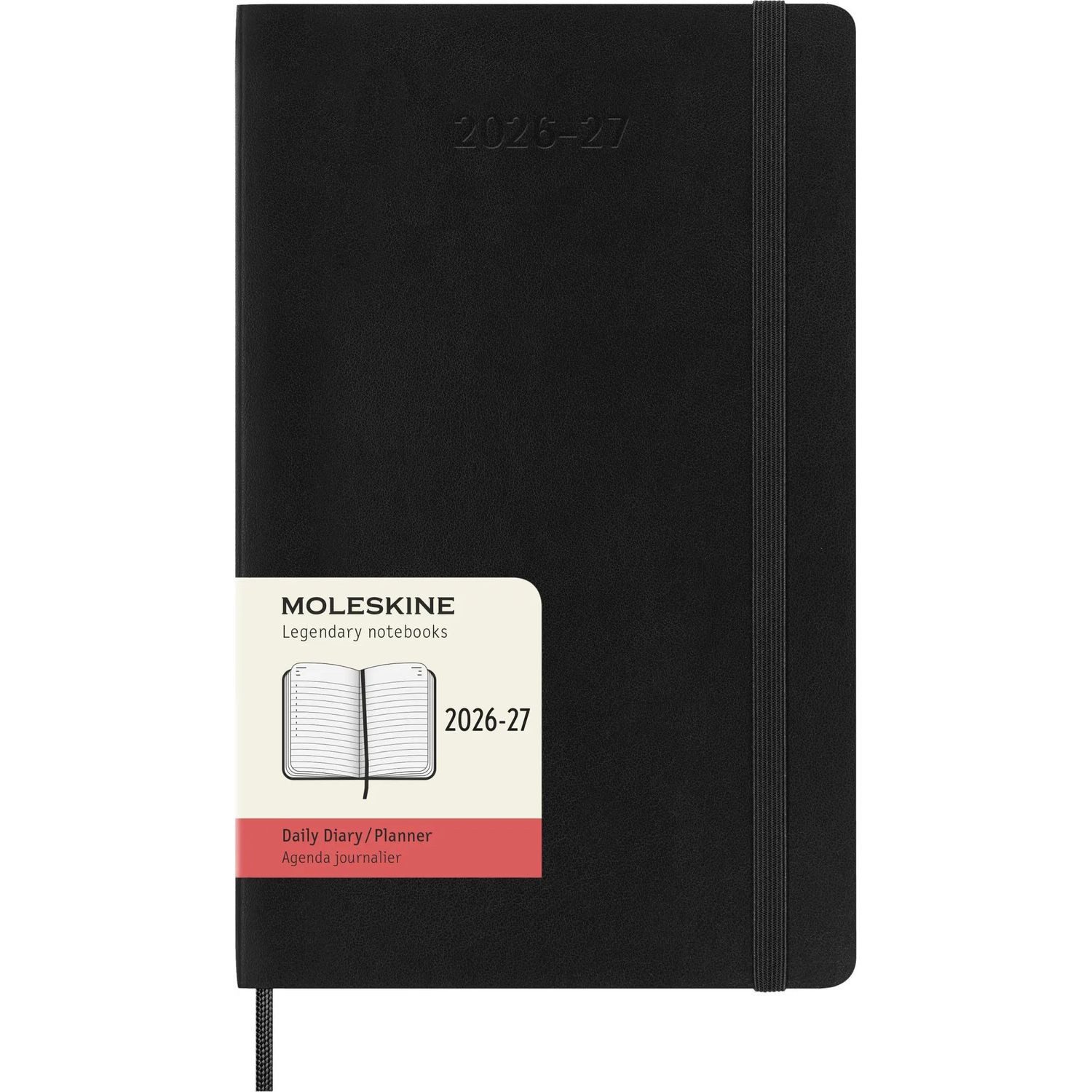 MOLESKINE Taschenkalender Moleskine 18 Monate Tagesnotizkalender 2026/2027, L/A5, 1 Tag = 1...
