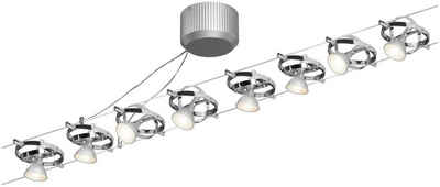 Paulmann LED Deckenleuchte »Seilsystem Cardan Chrom matt mit 8 Spots max. 10W GU5,3«, ohne Leuchtmittel