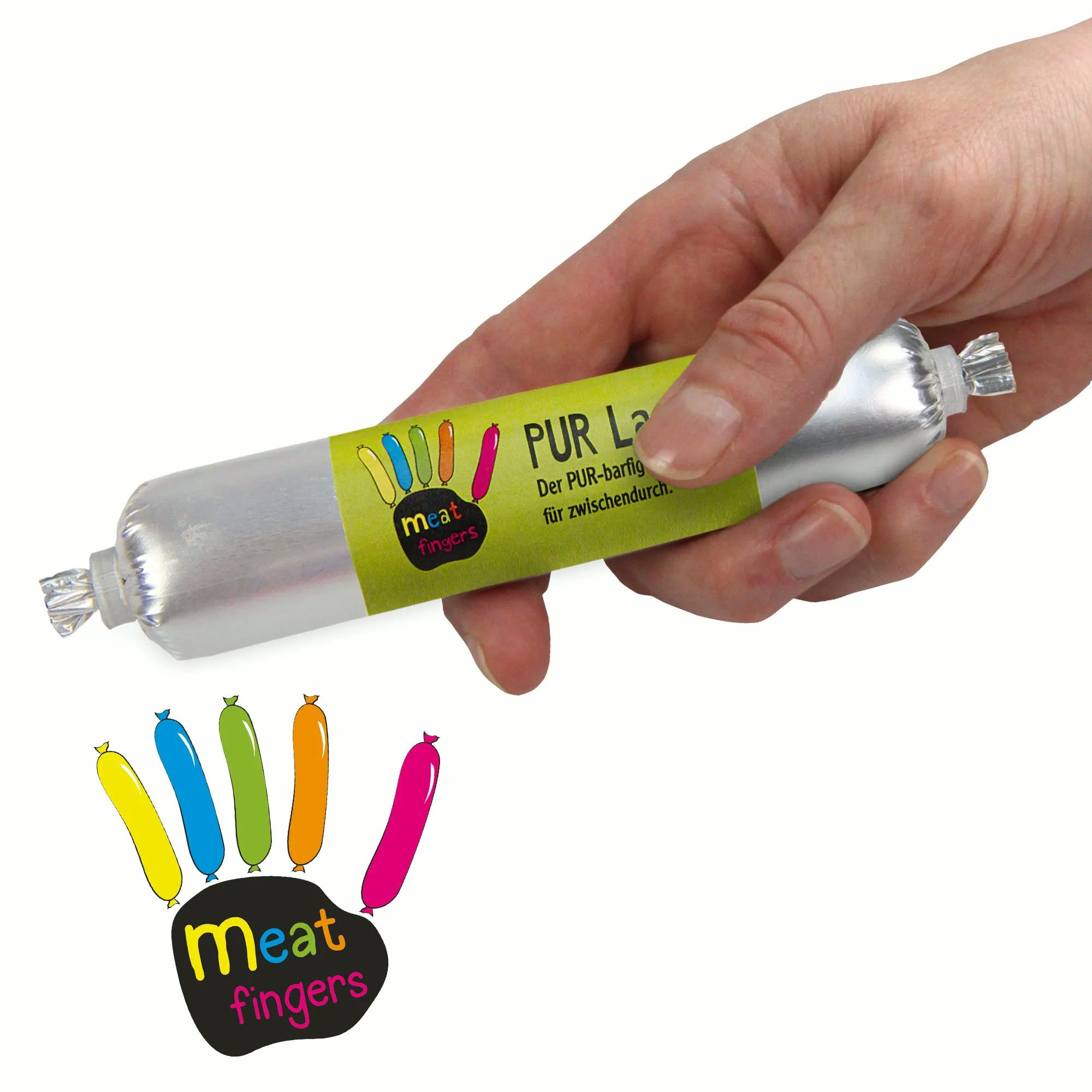 Schecker Meatfinger PUR 5 x 70 g Hundewurst, Fleischwurst - Hundesnack Lachs, Snack für: Hunde, Ohne Salz, Gewürze, Farb- und Konservierungsstoffe