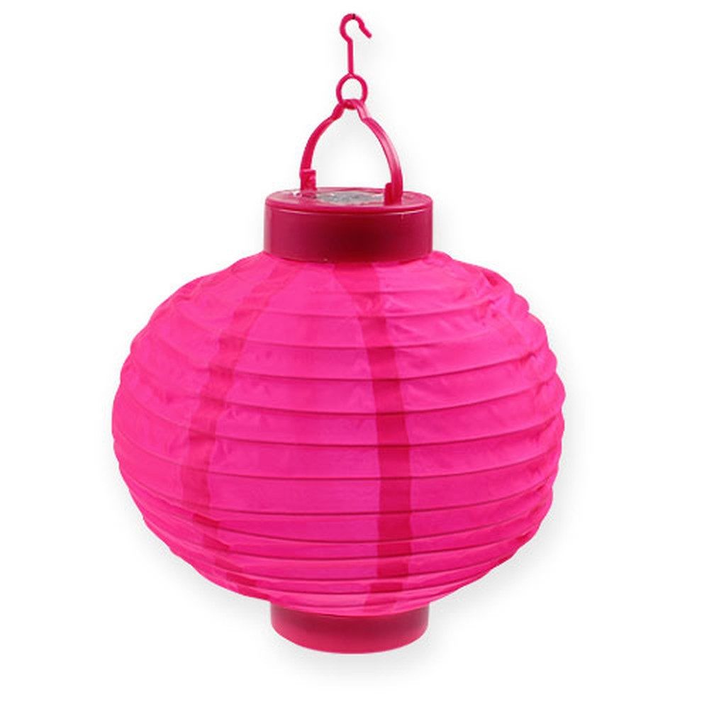 Viana Windlicht Lampion LED Solar Pink günstig online kaufen