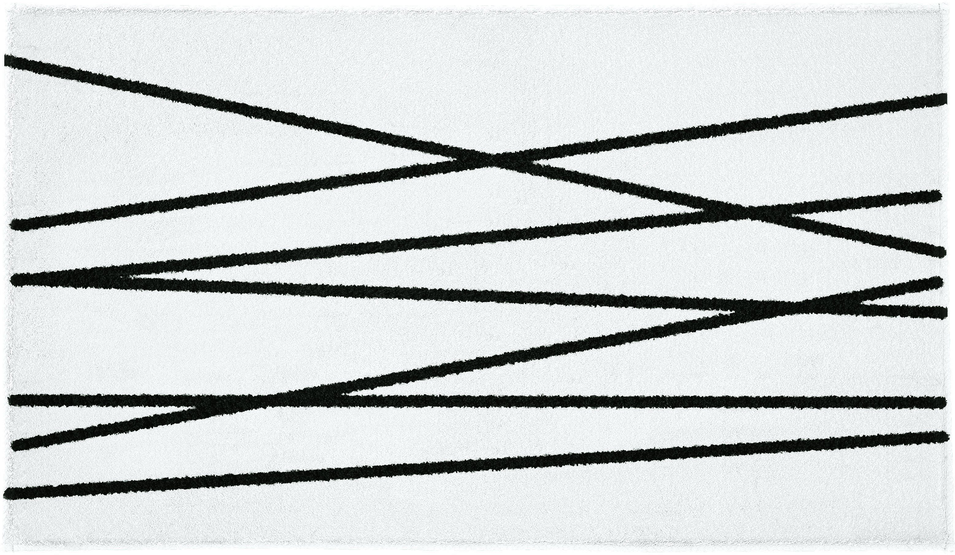 Kleine Wolke Badematte Tira, Höhe 20 mm, rutschhemmend beschichtet, fußbodenheizungsgeeignet, Polyacryl, rechteckig, Badteppich, modernes Streifen Design, waschbar