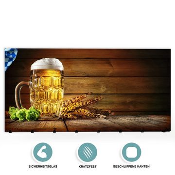 Primedeco Garderobenpaneel Magnetwand und Memoboard aus Glas Bier in Oktoberfestoptik