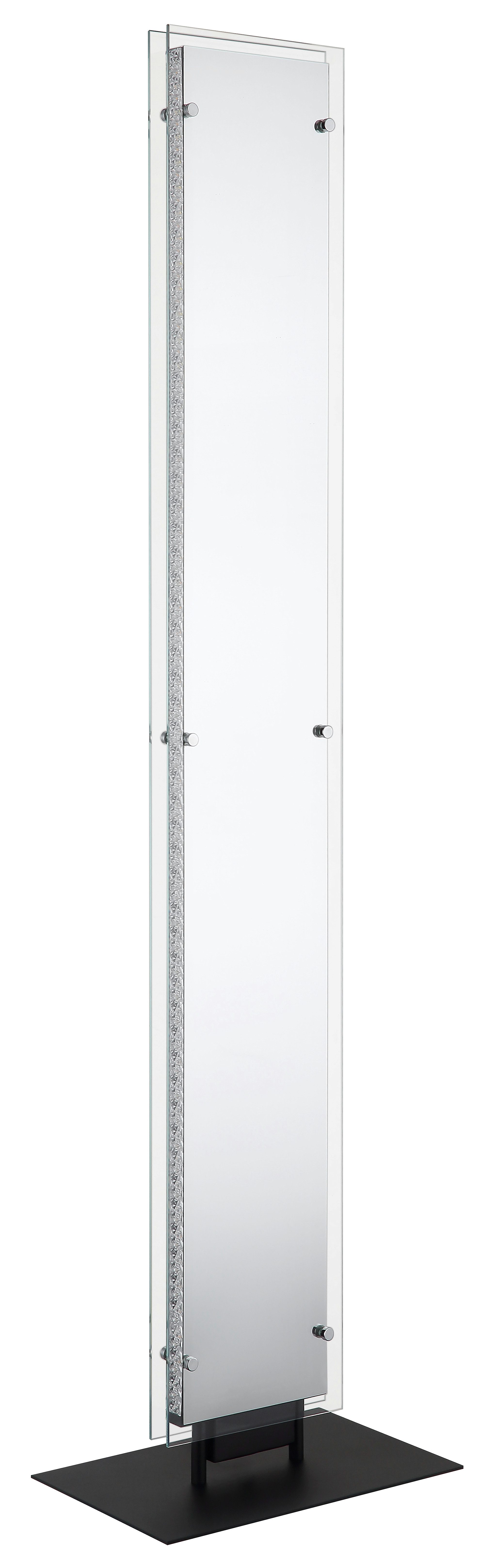GLOBO LIGHTING Stehlampe MIRRORA, LED fest integriert, Stehleuchte Schwarz, 3D-Effekt, Kristalle, dimmbar, LED 45W