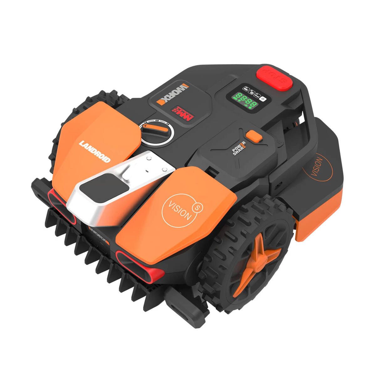Worx Rasenmähroboter WR202E, (Set, inkl. Akku), Cut-to-Edge, KI, Multi-Zonen-Management orange