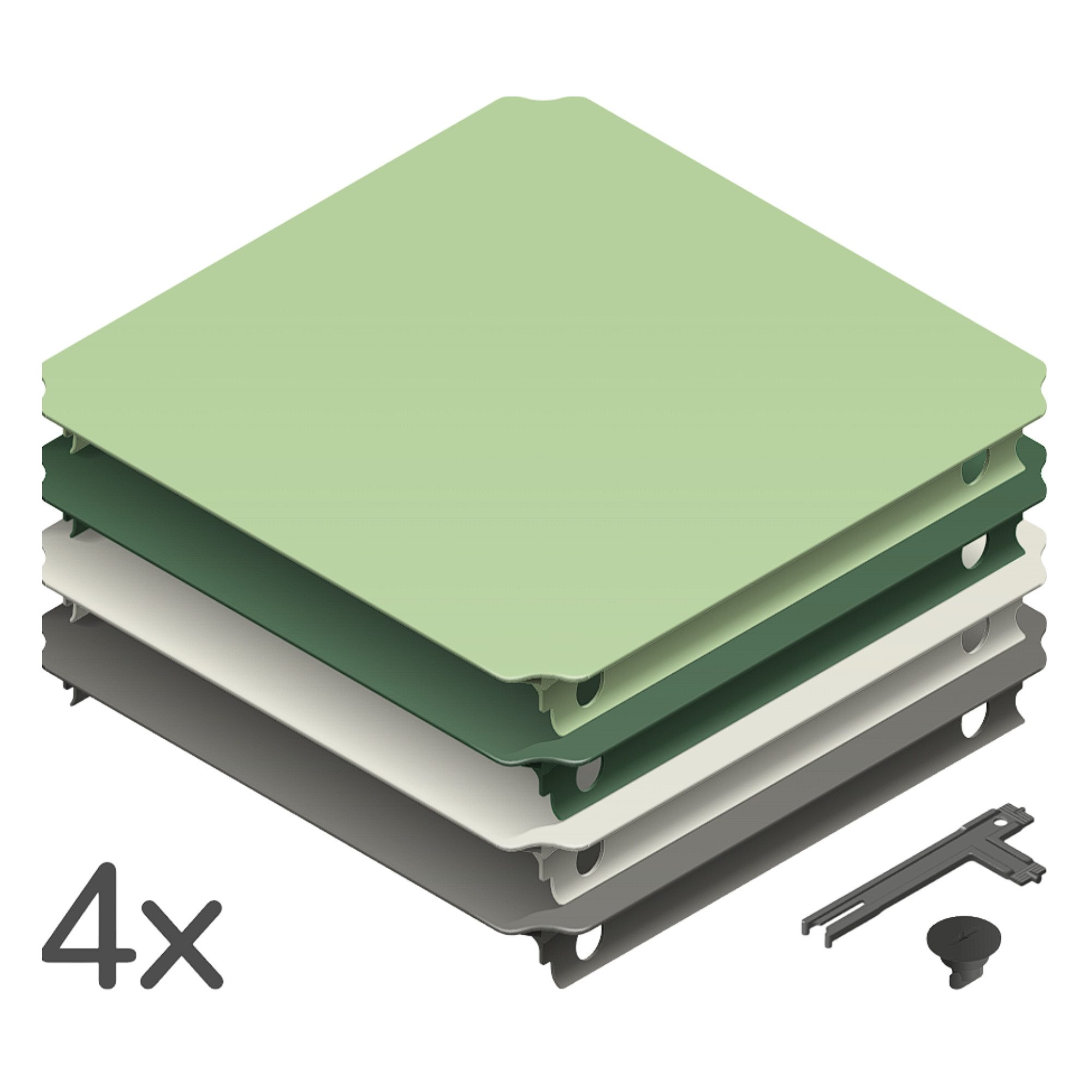 QUADRO Spielturm-Erweiterung Plattenset S, (Montessori-inspiriertes Erweiterungsset, Ergänzung zu jedem Quadro Baukasten), Modulare Erweiterung, ab 6 Monaten, Made in Germany, UV-stabil