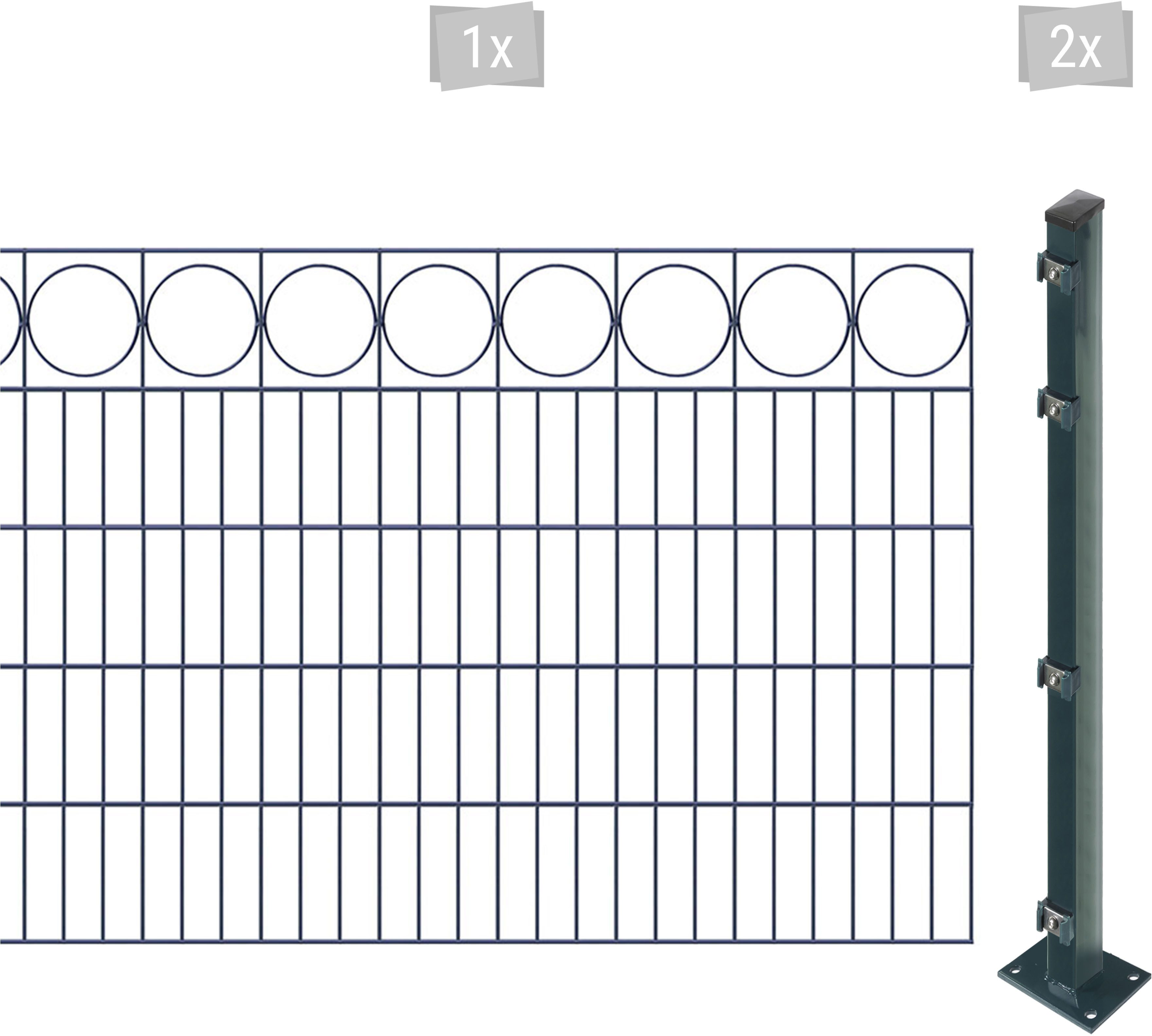 Arvotec Doppelstabmattenzaun EASY 100 zum Aufschrauben "Ring" mit Zierleiste, (Set, 3-St), Zaunhöhe 100 cm, Zaunlänge 2 - 60 m