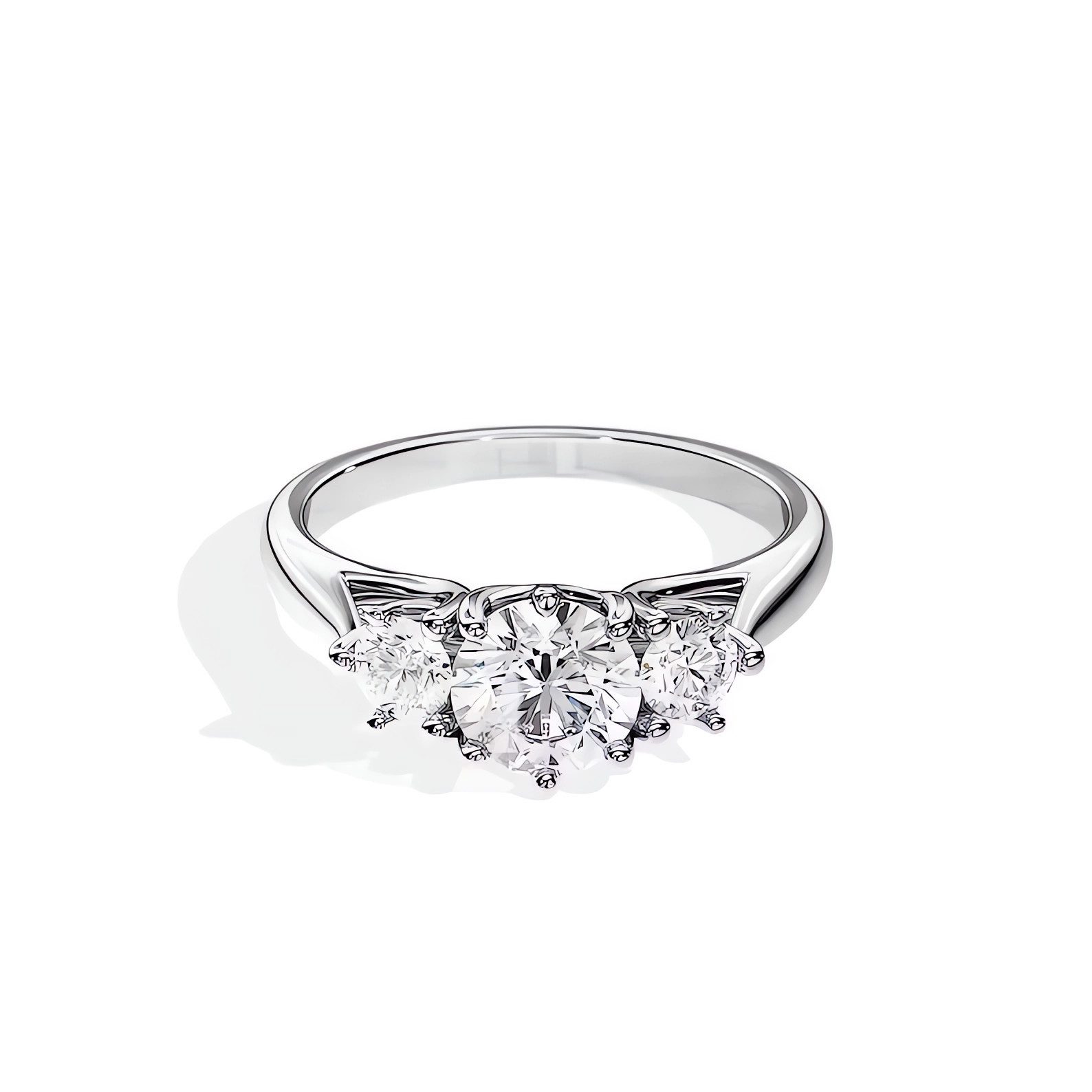 Jumpeak Diamantring 1 ct,E Farbe,VS1,14 K Gold,Lab-Diamantring,ewige Liebe,Promise Ring, Rund,Handgefertigt,Drei-Stein-Ring,Farbe und Größe wählbar
