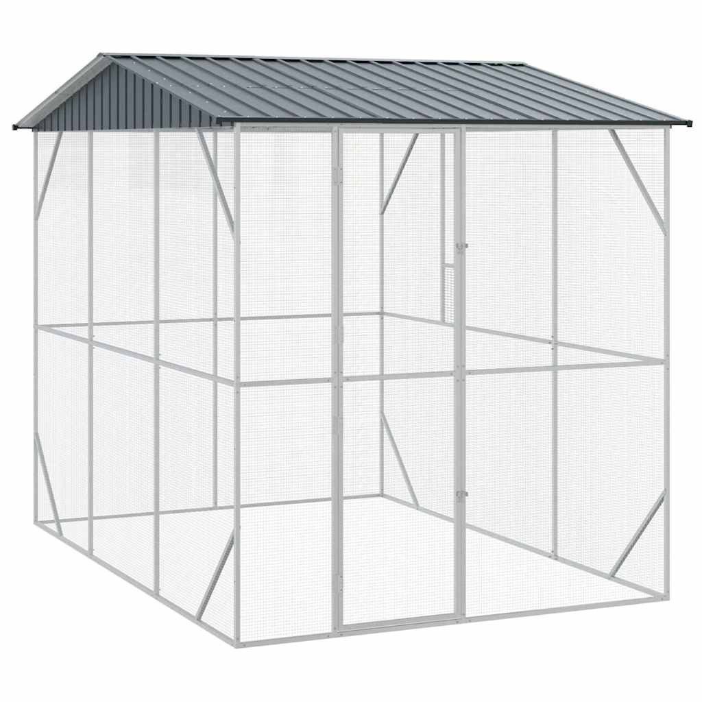 vidaXL Vogelkäfig, Vogelkäfig Anthrazit 227 x 310 x 247 cm Verzinkter Stahl