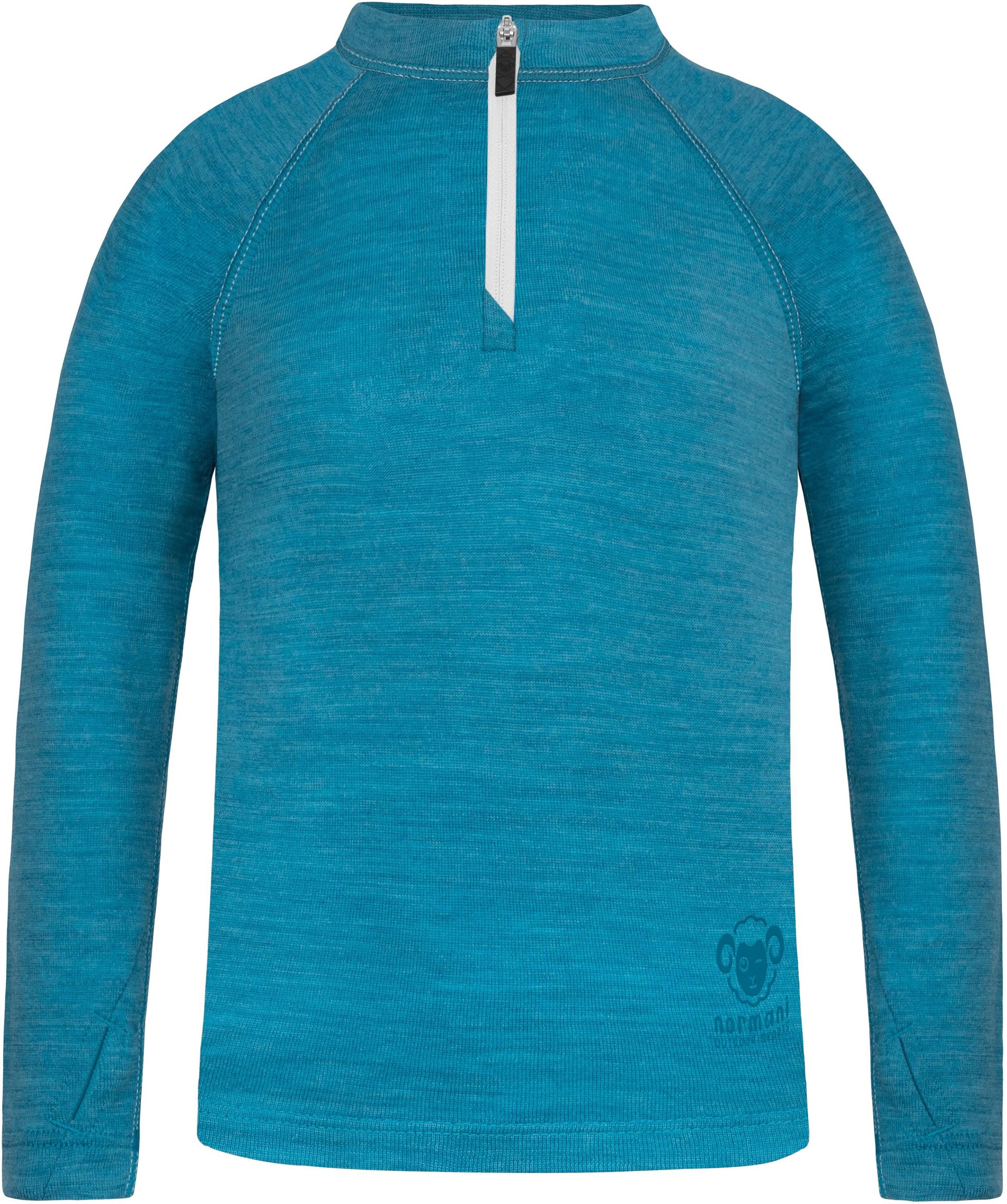 normani Funktionsshirt Kinder Merino Langarm mit 1/4 Zipper Nyapari Pullover mit Zip Skipullover aus 100 % Merinowolle