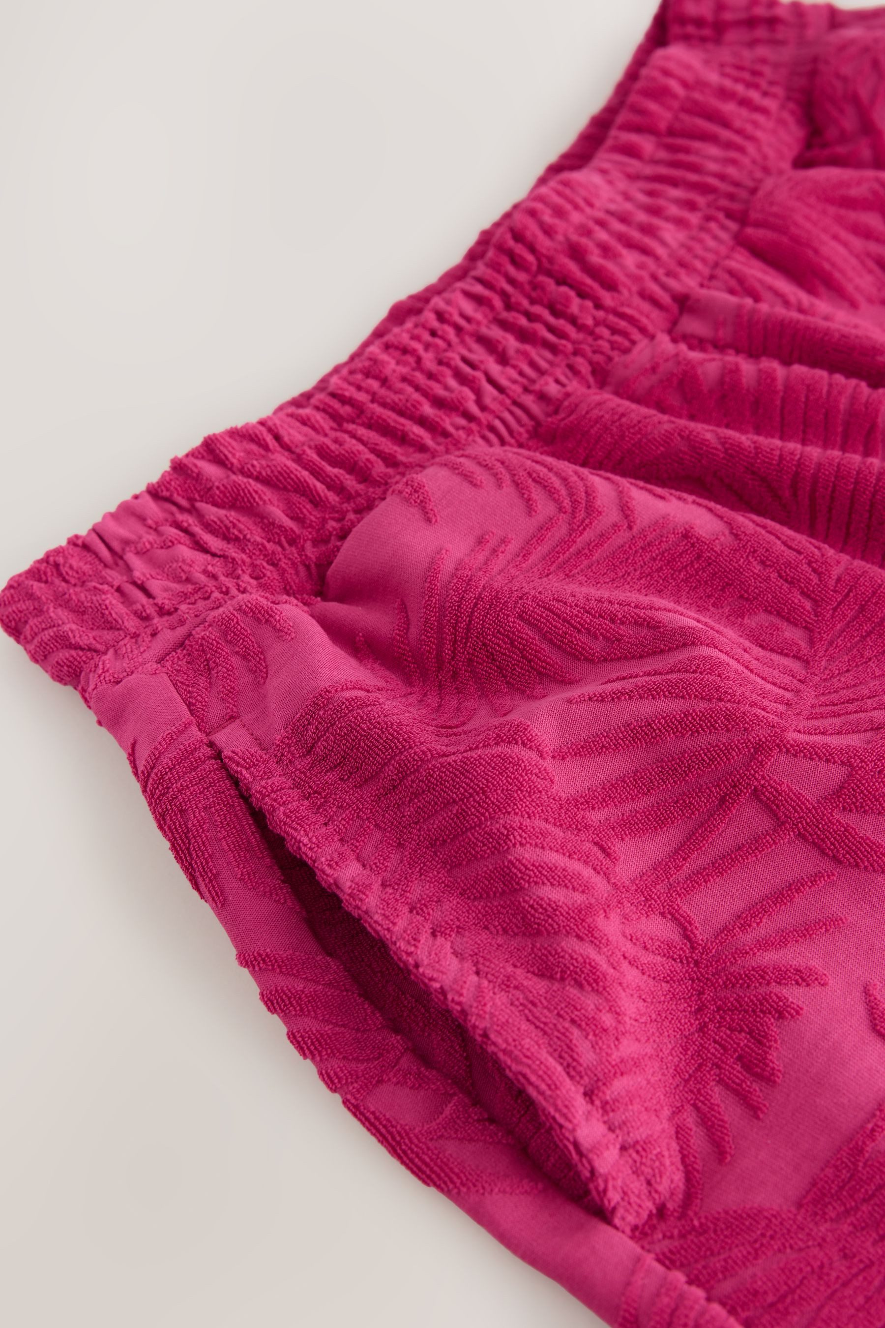 Next Shorts Jacquard-Sommershorts aus Frottee mit Fransen (1-tlg)