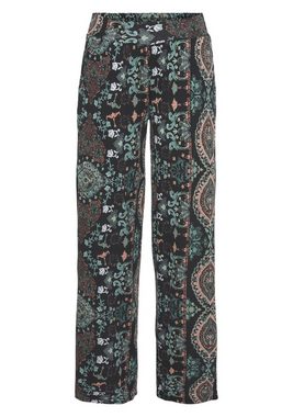 LASCANA Strandhose mit Ethnoprint und Taschen, Wide-Leg, Marlenehose