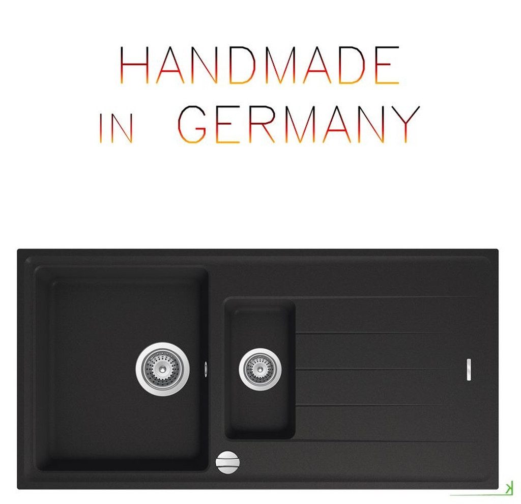 Victory Granitspüle schwarze Granitspüle Victory 100x50 cm - ab 60er Unterschrank