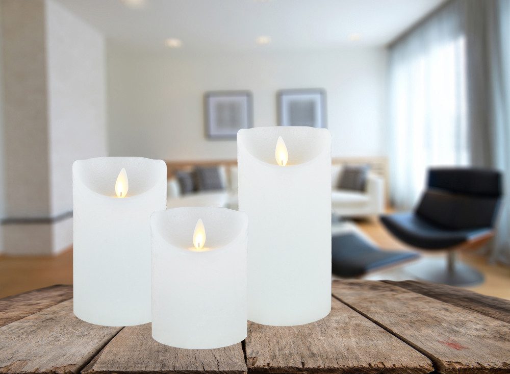 Coen Bakker Deco BV LED-Kerze LED Echtwachskerze Kerze 10 / 12,5 / 15 cm Timer Ø 7,5cm Wachskerze (1-tlg), große Farb- und Größenauswahl, Echtwachskerzen mit Timerfunktion