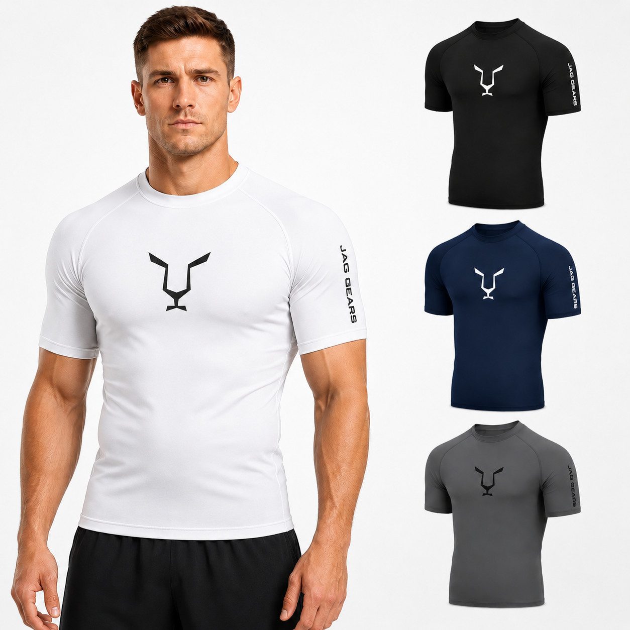JAG GEARS Rash Guard Jag Gears Compression Rash Guard Herren – Kurzarm Funktionsshirt, (Set, 1er-pack) Geeignet für MMA Kickboxen, Muay Thai, Sparring, Training und Wettkamp
