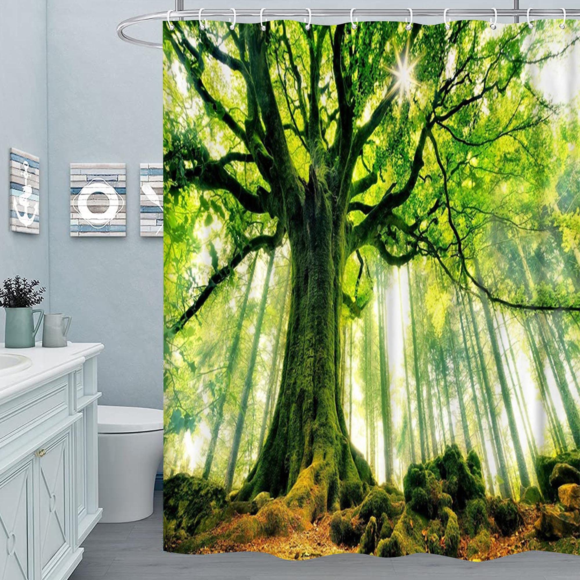 M&W DAS DESIGN Duschvorhang 180x200cm Shower curtains Anti schimmel Waschbar Grün