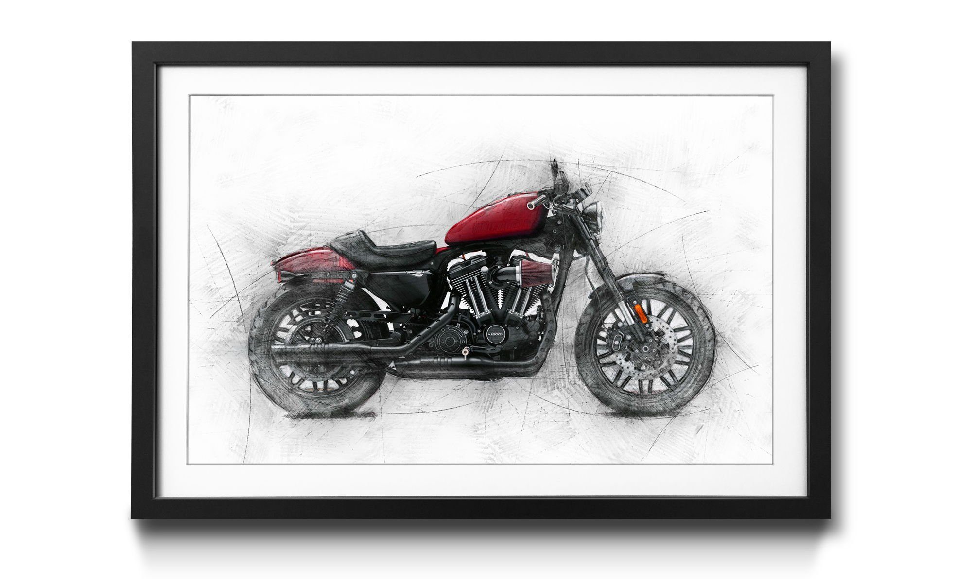 mit Wandbild, Motorcycle 4 Motorrad, uno, Bild WandbilderXXL Rahmen erhältlich Größen in