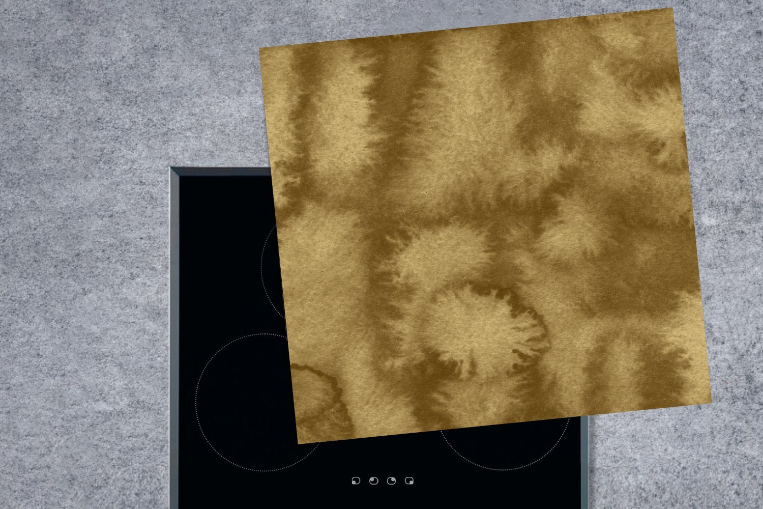 Ceranfeldabdeckung, - MuchoWow Gold cm, Vinyl, Herdblende-/Abdeckplatte Arbeitsplatte Abstrakt (1 küche für Farbe, 78x78 tlg), -