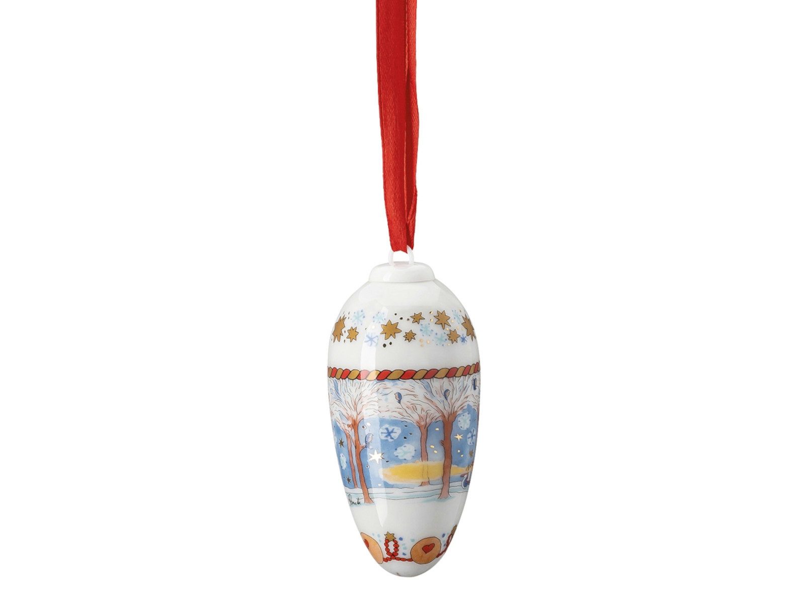 Hutschenreuther Weihnachtsfigur Sammelserie 2022 Porzellanzapfen Weihnachtsabend