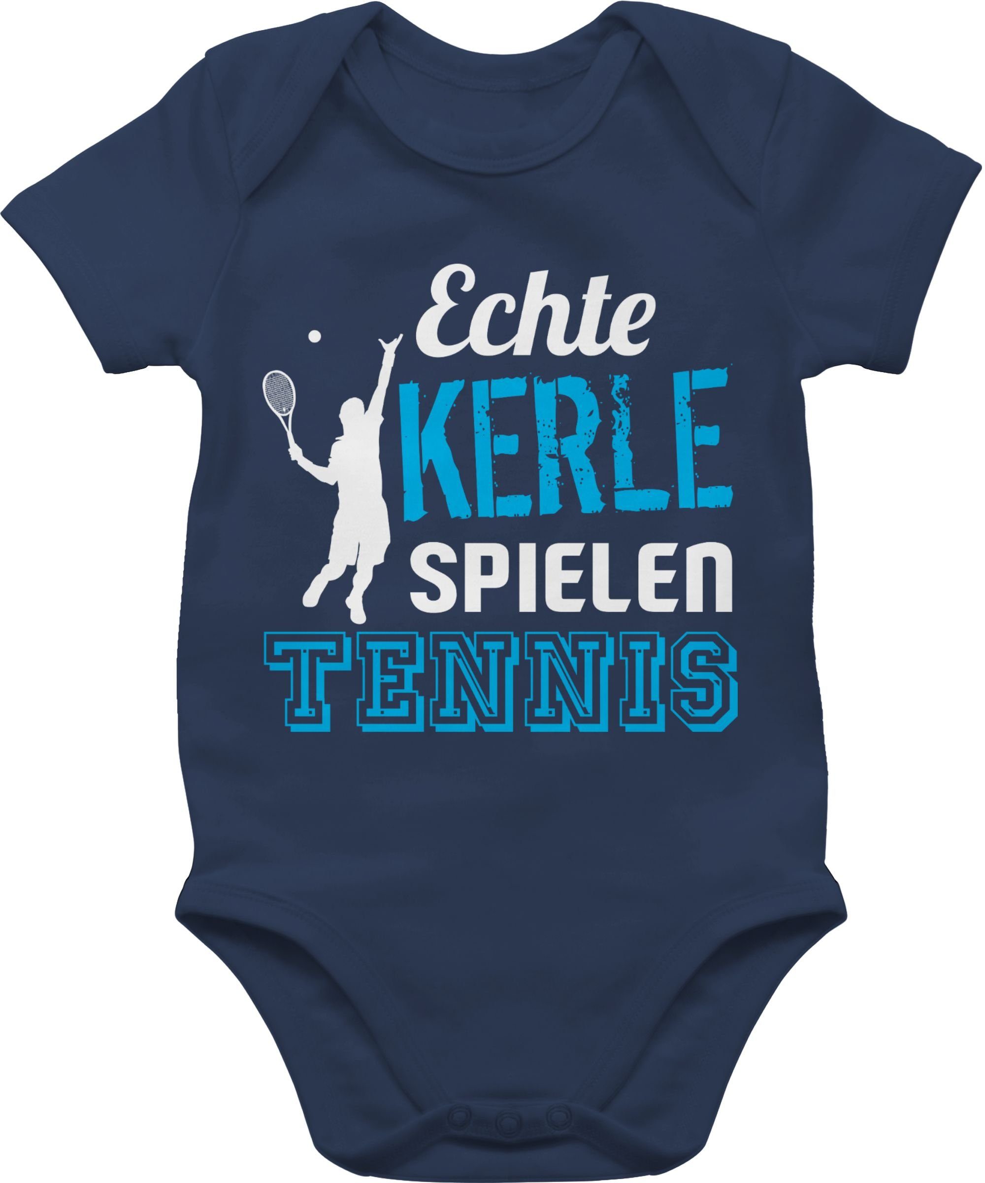 Shirtracer Shirtbody Echte Kerle spielen Tennis Sport & Bewegung Baby 2 Navy Blau