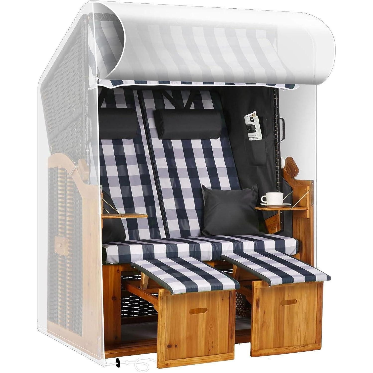 LuxusKollektion Strandkorb-Schutzhülle Strandkorbhülle 135x105x175/140cm Wasserdicht UV-beständig Transparent (1-St)