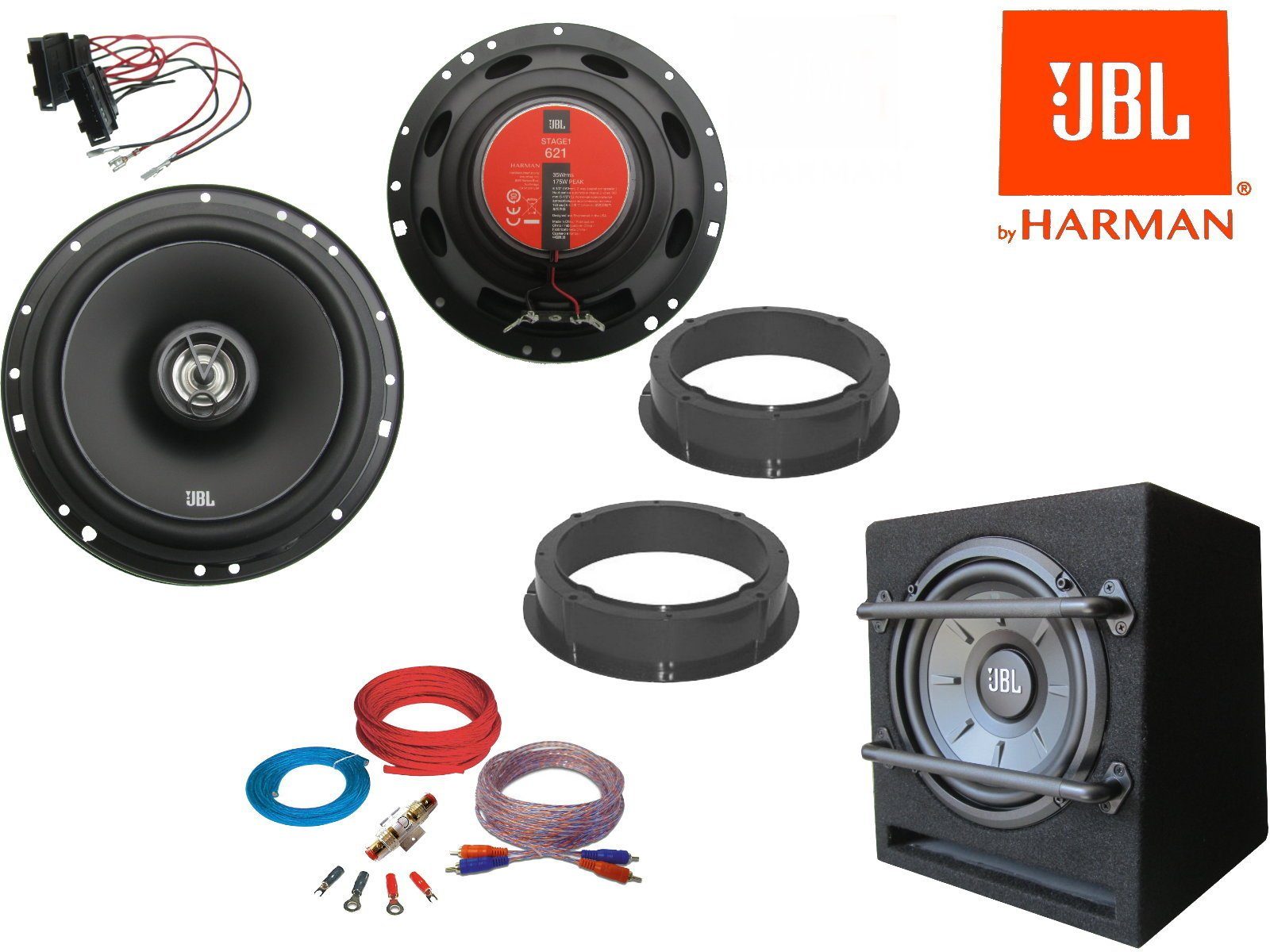 DSX JBL für VW Golf 7 VII Lautsprecher aktiv Subwoofer Set Tür Vorn Auto-Subwoofer (440 W)