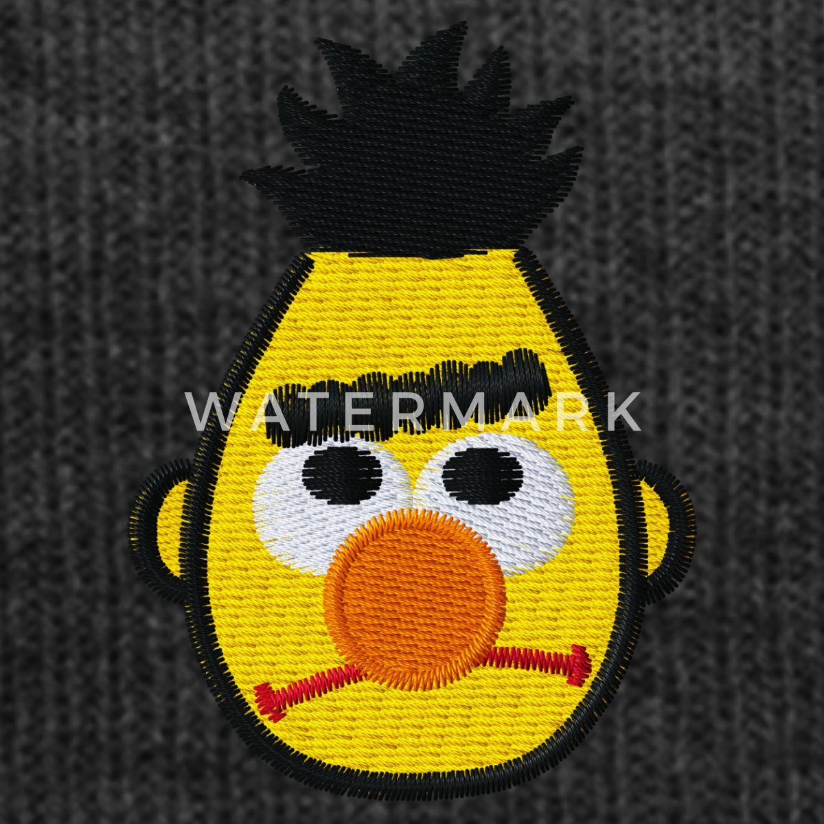 Spreadshirt Beanie Sesamstraße Bert Als Stickmotiv Bestickte Wintermütze (1-St)