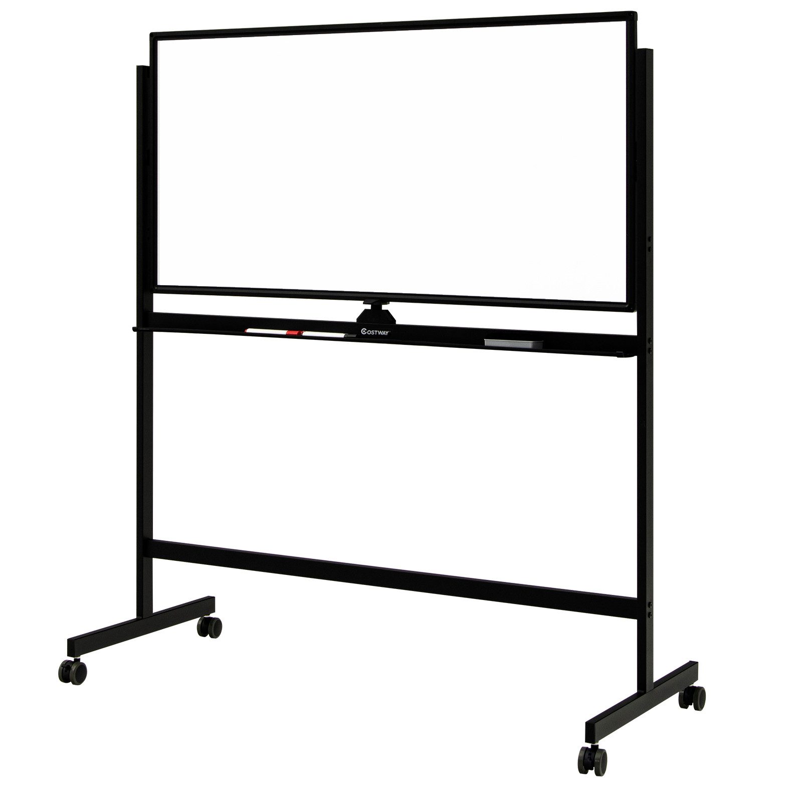 COSTWAY Magnettafel, doppelseitig, verstellbar, abwischbar, 120x60cm