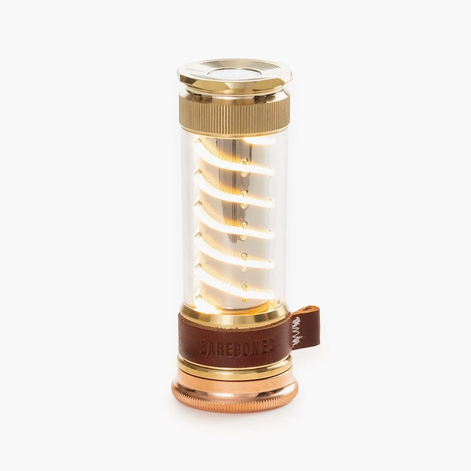 Barebones LED Taschenlampe Camping Laterne LightStick Brass Mini Retro, Lampe Dimmbar USB Akku LED