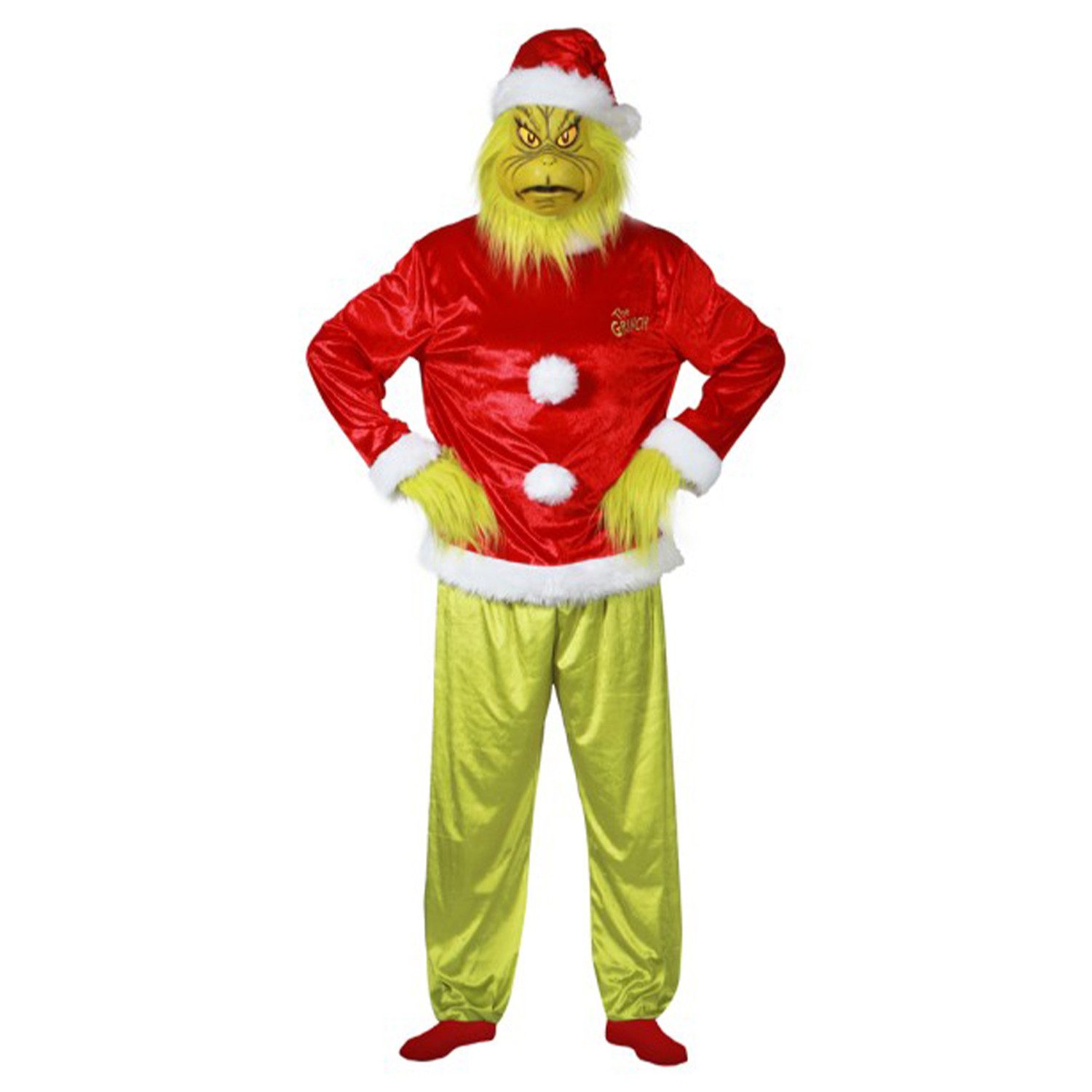CHAKS Kostüm 'The Grinch' Kostüm für Herren 5-tlg., Rot Grün