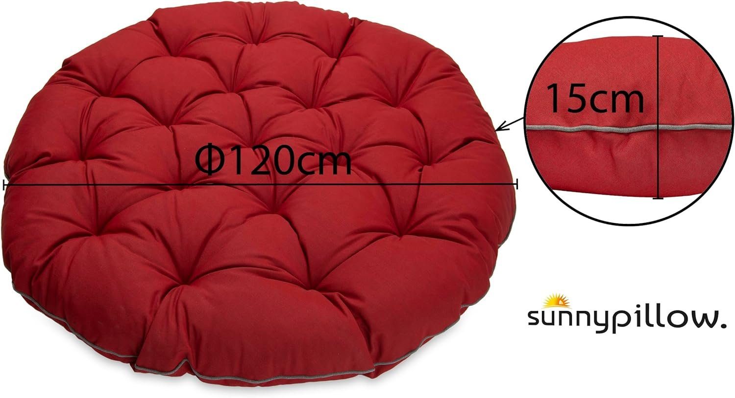 sunnypillow Sesselauflage Polster für Papasansessel, rund Durchmesser 120 c günstig online kaufen