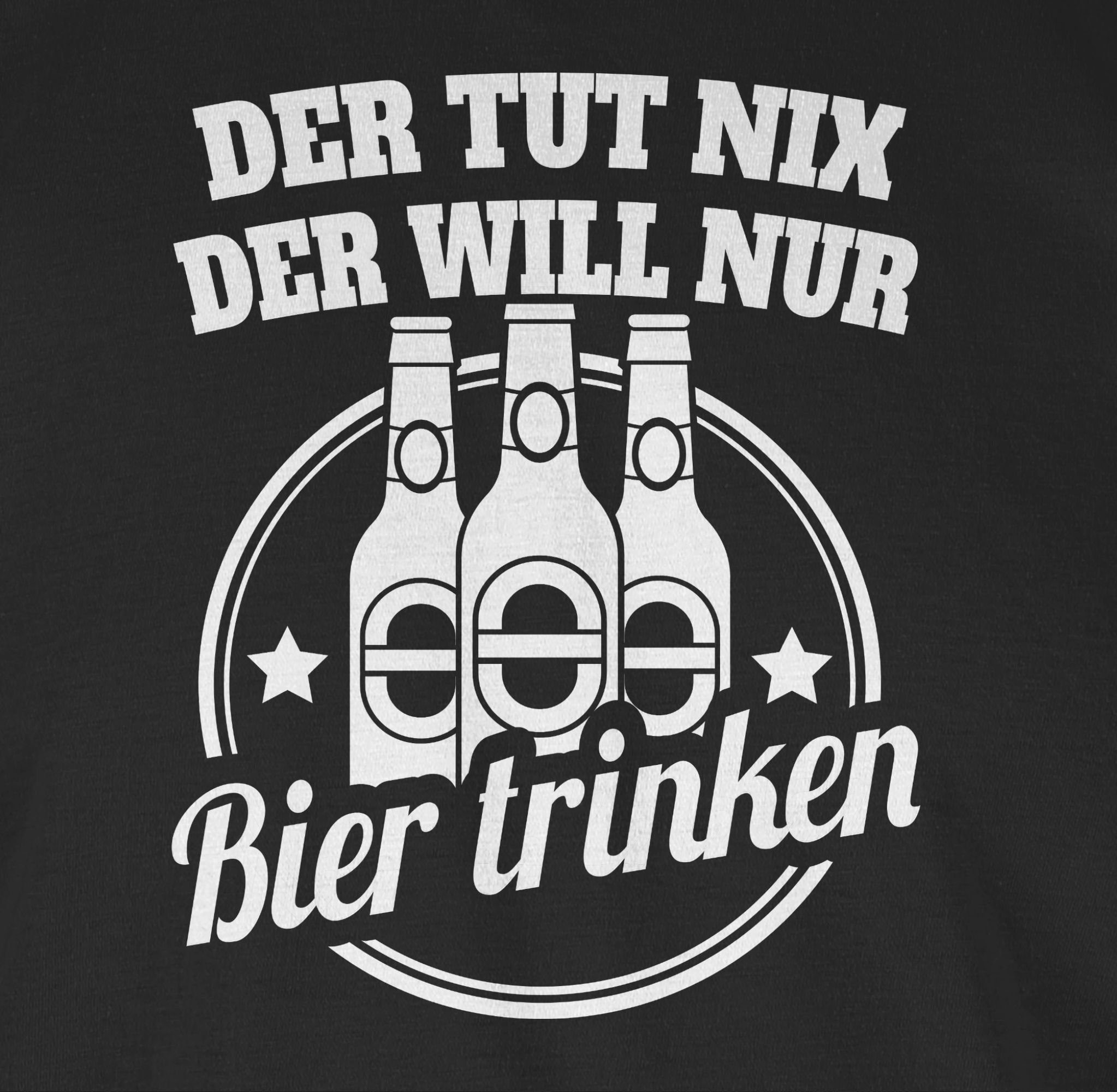 Shirtracer T-Shirt Der tut der Bier 1 will Spruch mit Sprüche nur nix trinken Schwarz Statement