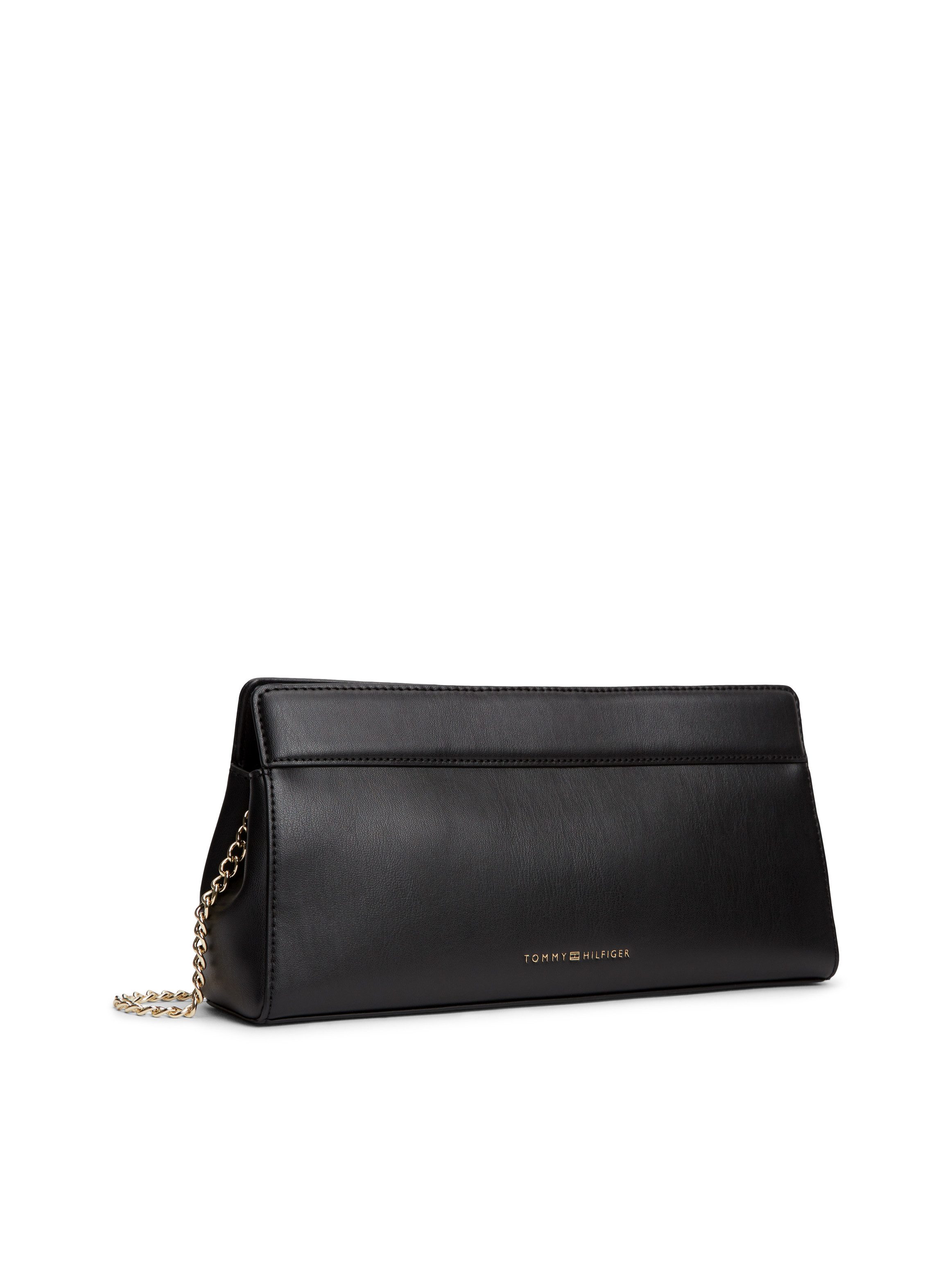 Tommy Hilfiger Clutch TH MODERN CLUTCH, Damen Umhängetasche, Handtasche mit goldfarberem Umhängeriemen